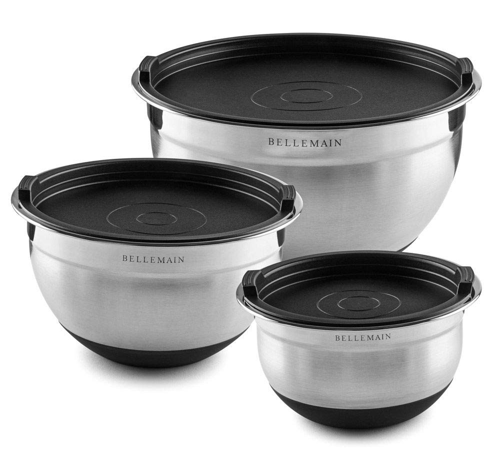 Bellemain 3-Piece Stainless Steel Mixing Bowls with Lids