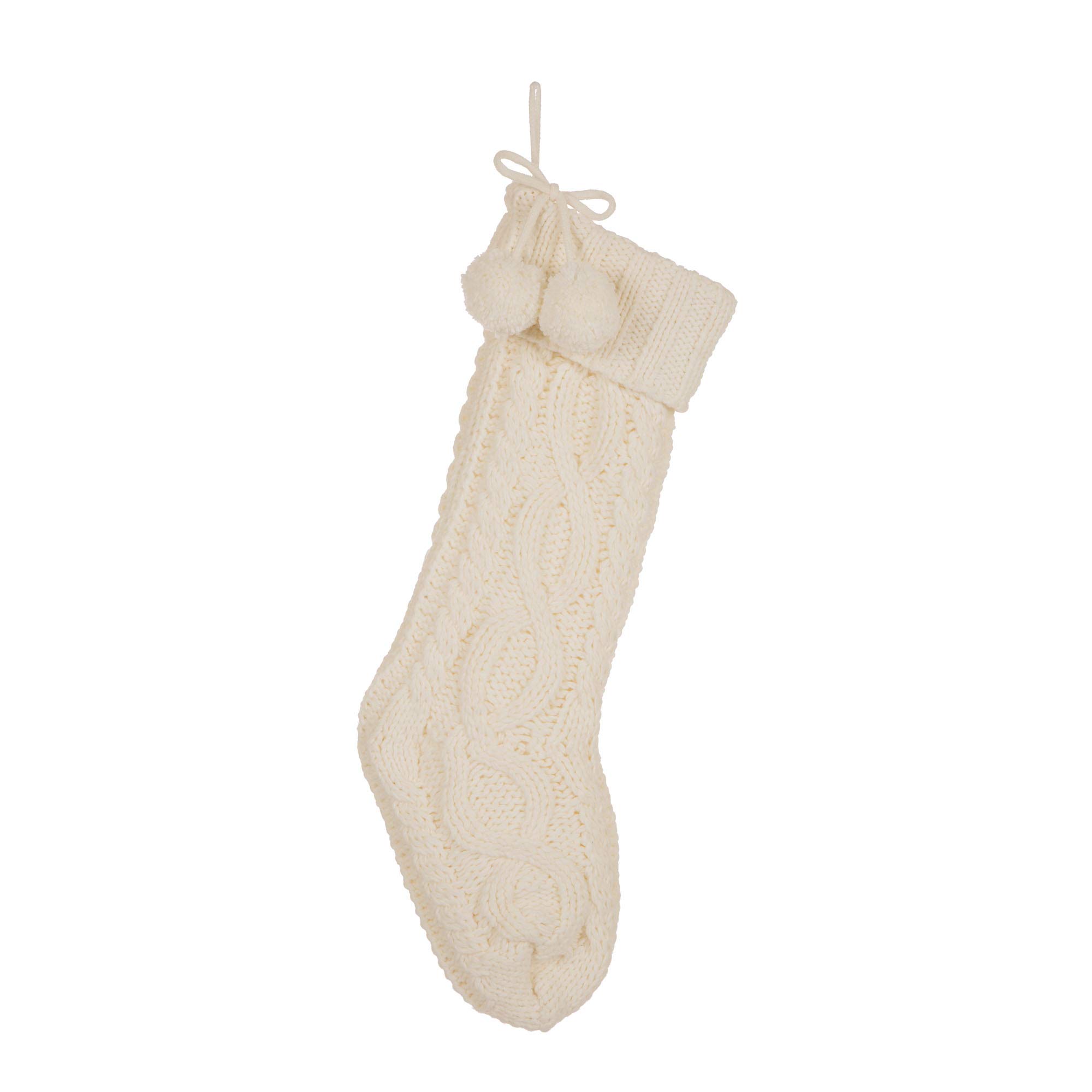 Glitzhome Oversize White Stocking (24")