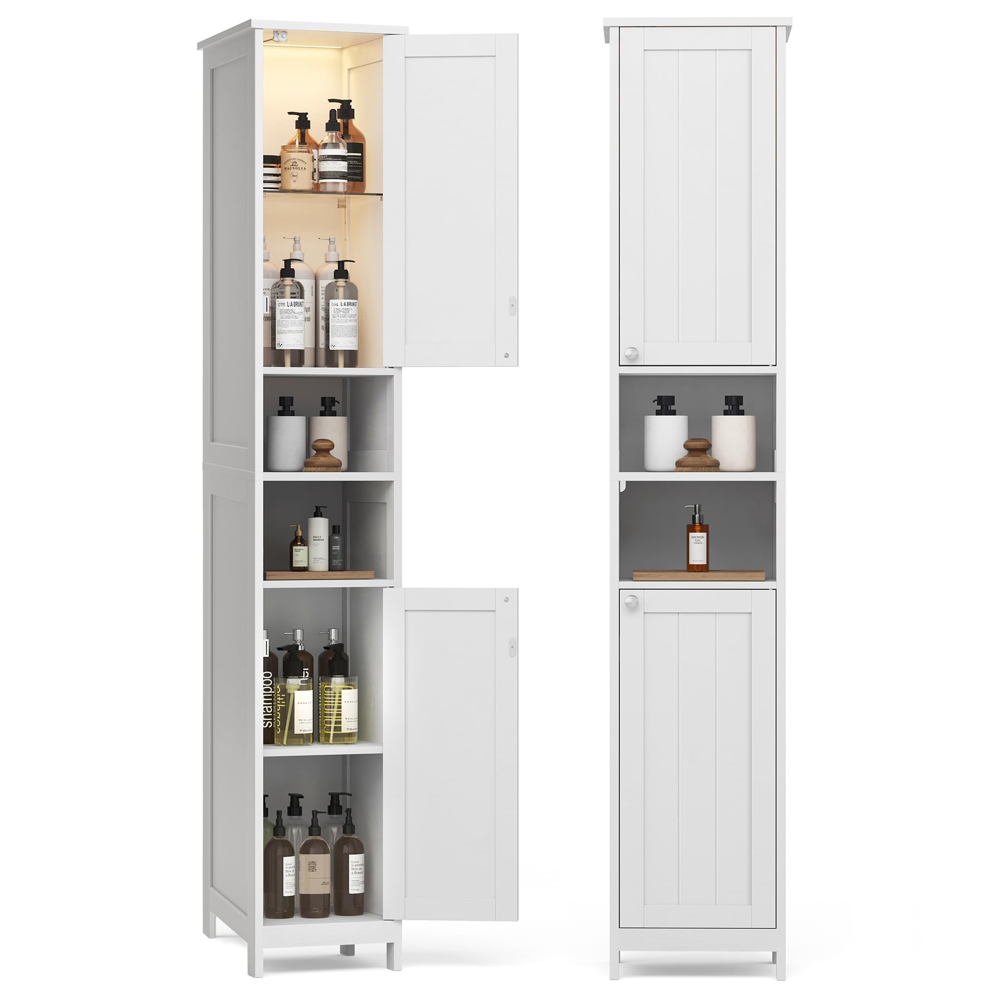 VASAGLE Tall Storage Cabinet with Lights