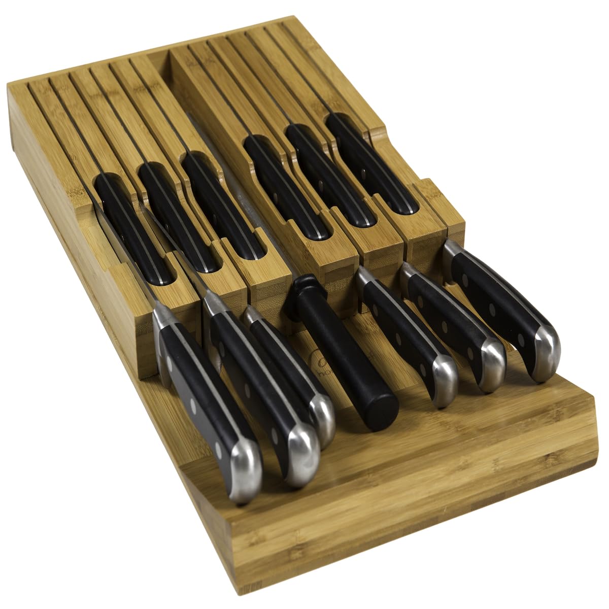 Noble Home & Chef Bamboo In-Drawer Knife Block — 12 Slot