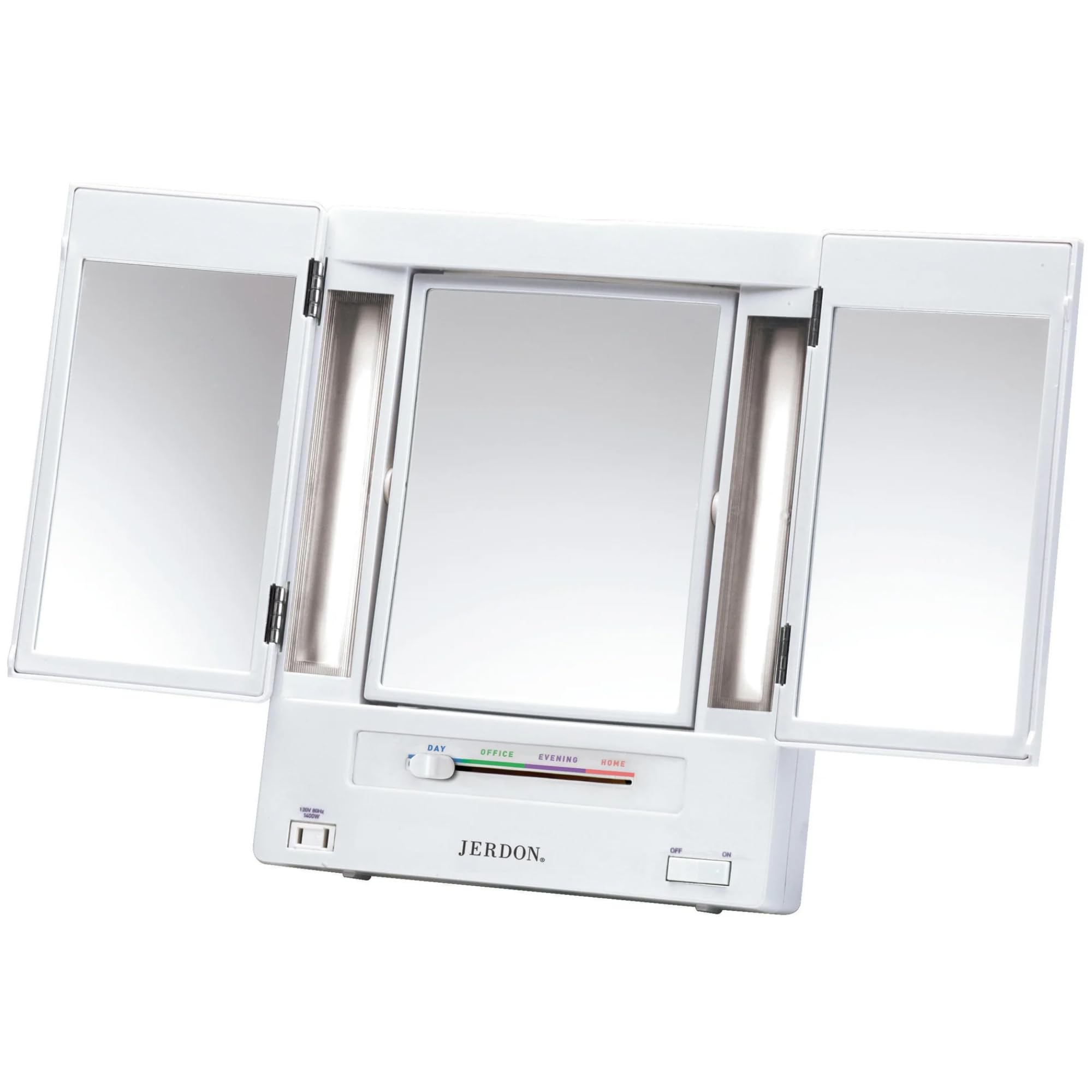 Jerdon Tri-Fold Lighted Makeup Mirror