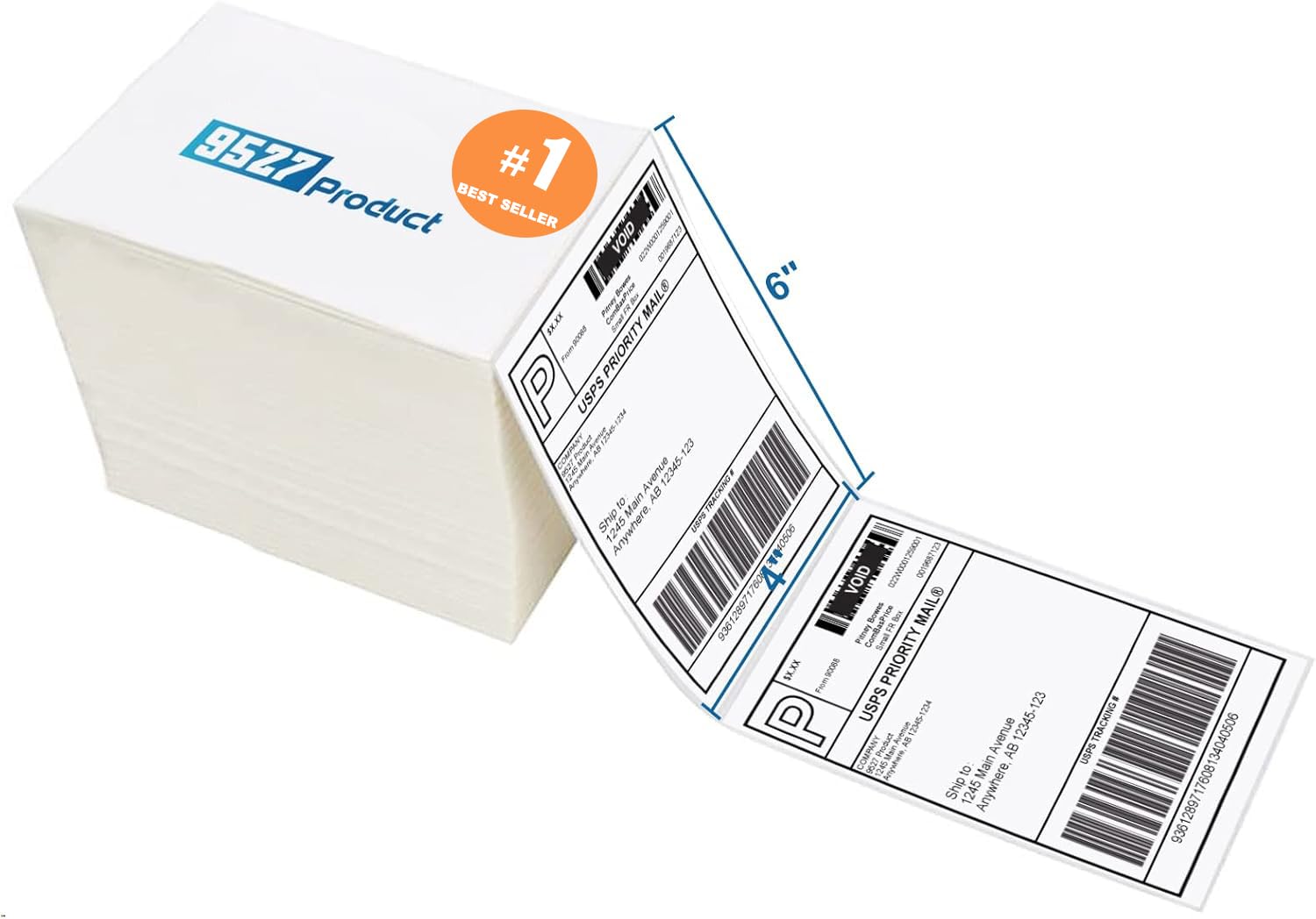 4x6 Direct Thermal Fanfold Shipping Labels