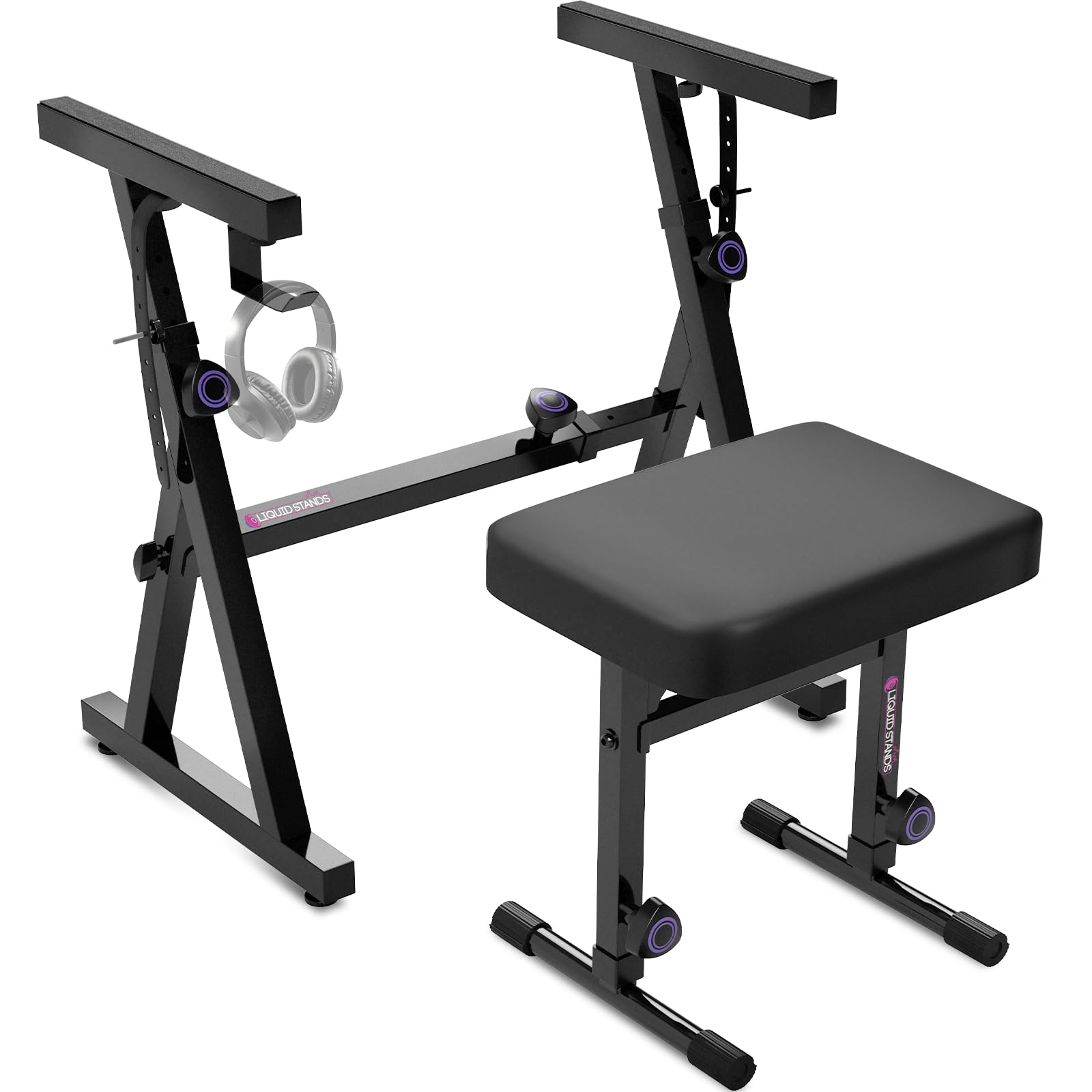 Liquid Stands Keyboard Stand and Bench Set