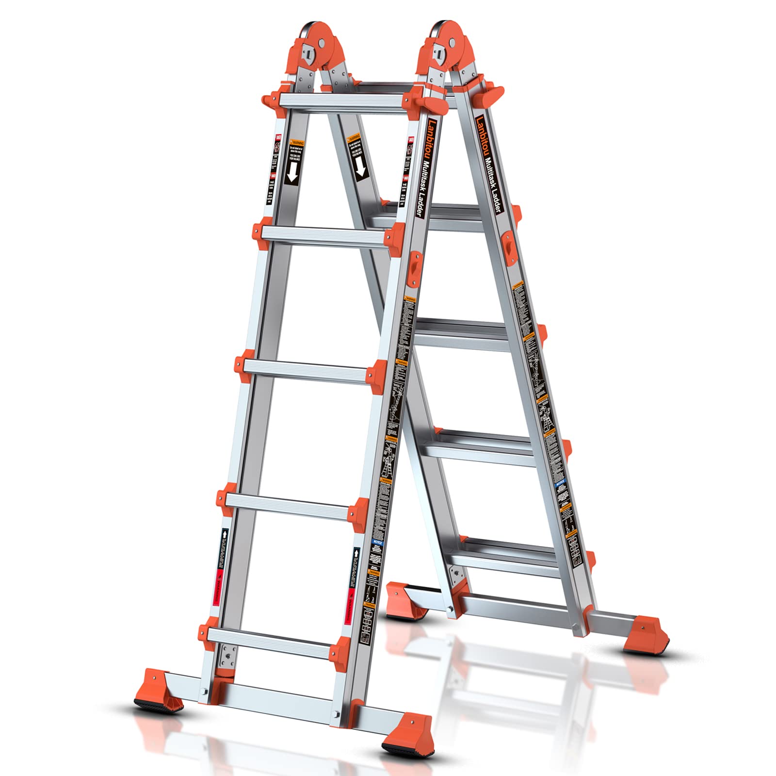 LANBITOU 17 ft Multi-Position Aluminum Ladder