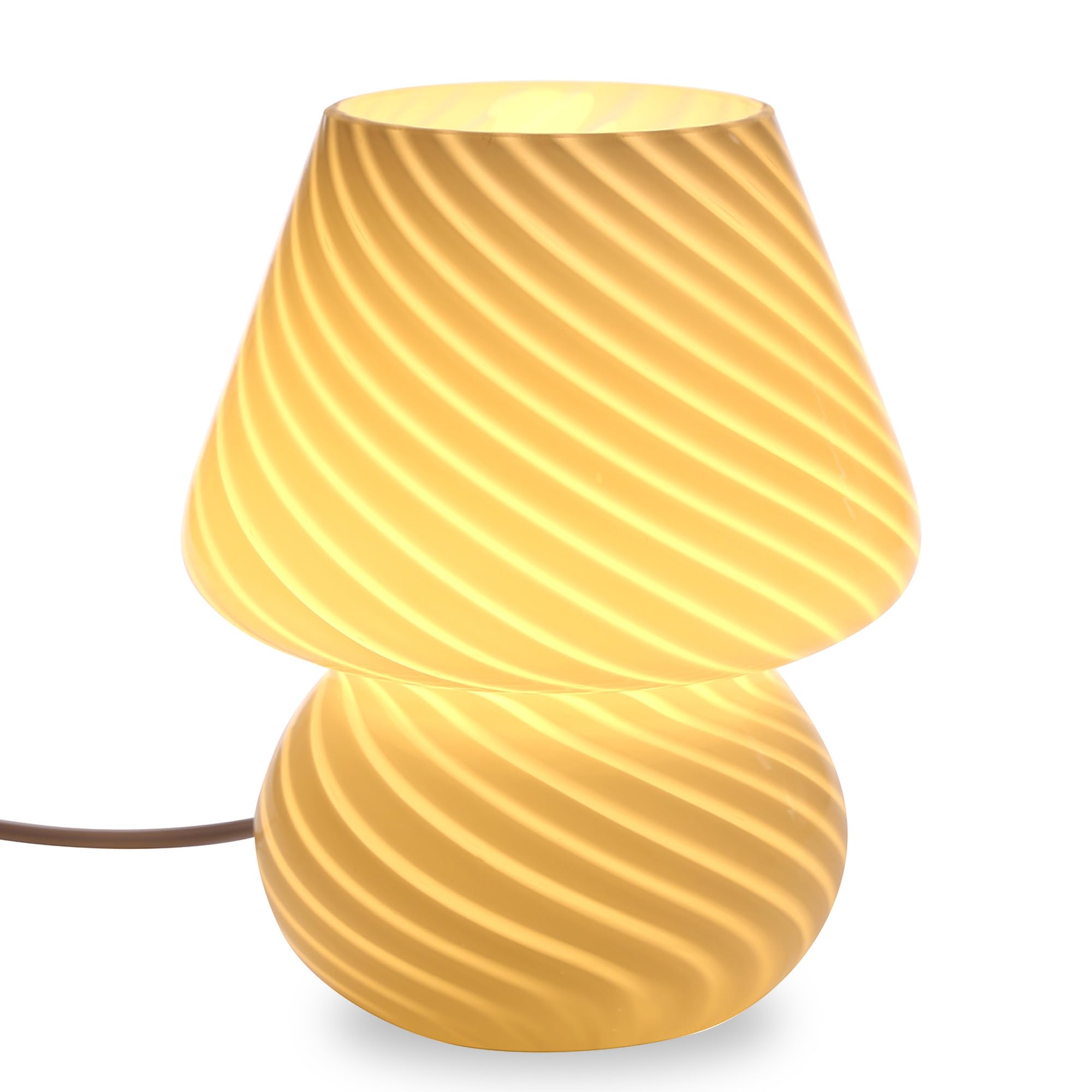BSOD Mushroom Lamp (White Striped Glass)