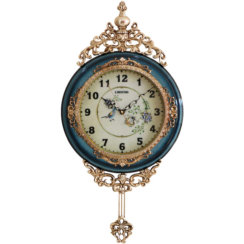 SHISEDECO Hand-Painted Grandfather Wall Clock (Blue)