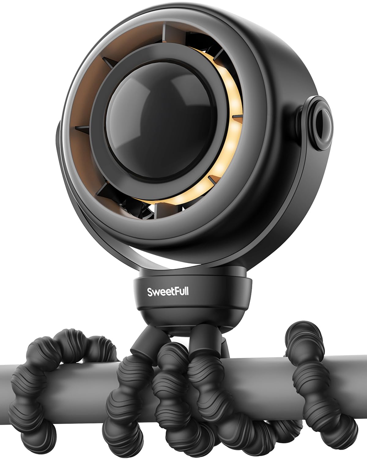 SWEETFULL Baby Stroller Fan — 4 Speeds, LED Display, USB-C Fast Recharge