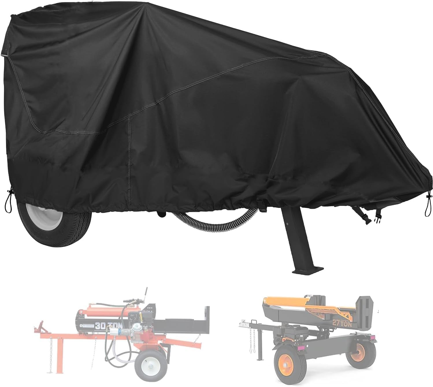 Log Splitter Cover Waterproof 420D Oxford Cloth 83" x 45" x 39" Suitable for 15-45 ton Gas or Electric Log splitters Weather-Resistant Wood Splitter Cover (15-45 Ton - PU) 15-45 Ton - 420D PU