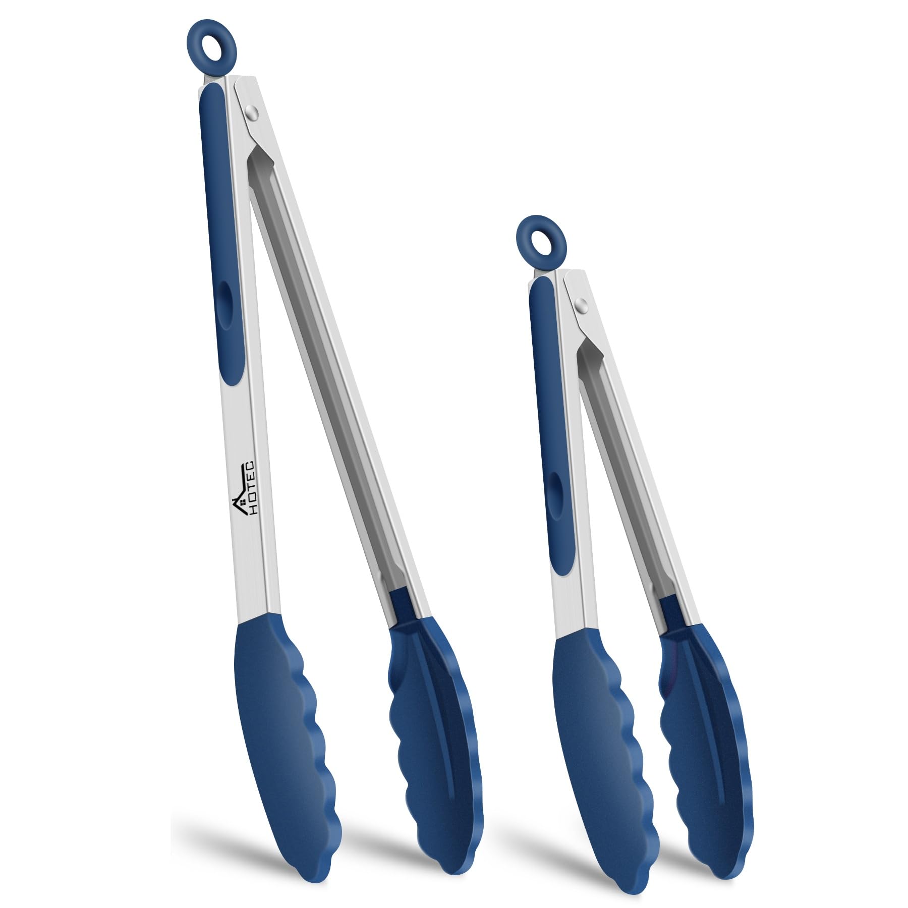 HOTEC Premium Stainless Steel Silicone Tongs (7 & 9 in)