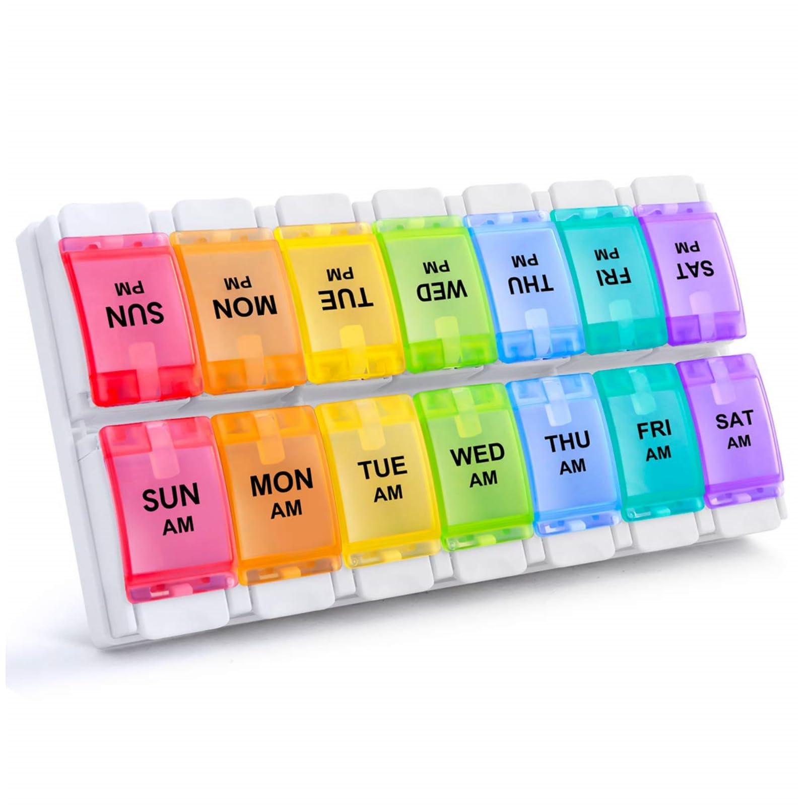 Sukuos Push-Button AM/PM Pill Organizer