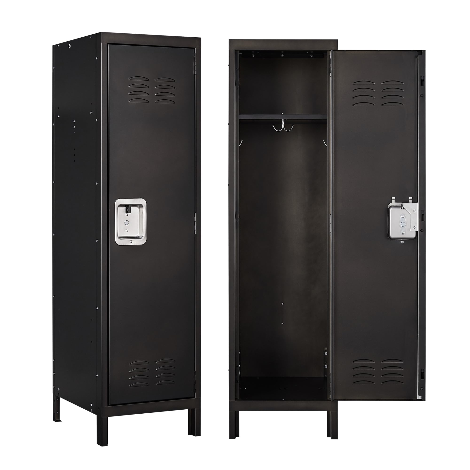 Retro Black Metal Storage Locker 55in