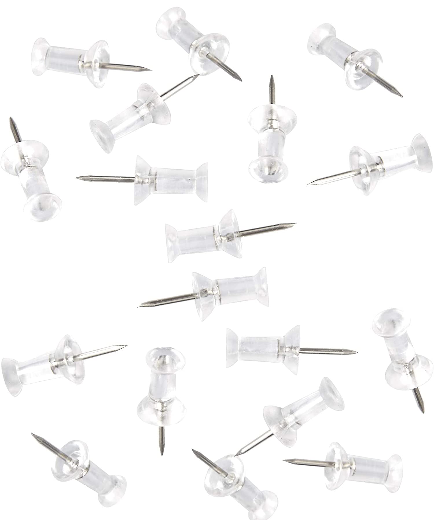 100-Pack Clear Push Pins (Transparent)