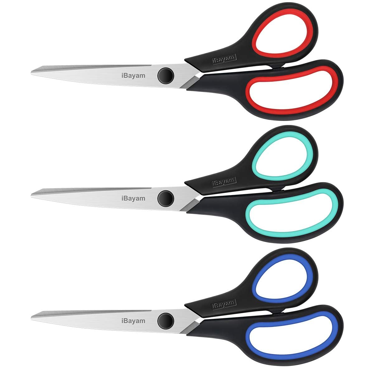 iBayam 8in Heavy-Duty Scissors (3-Pack)