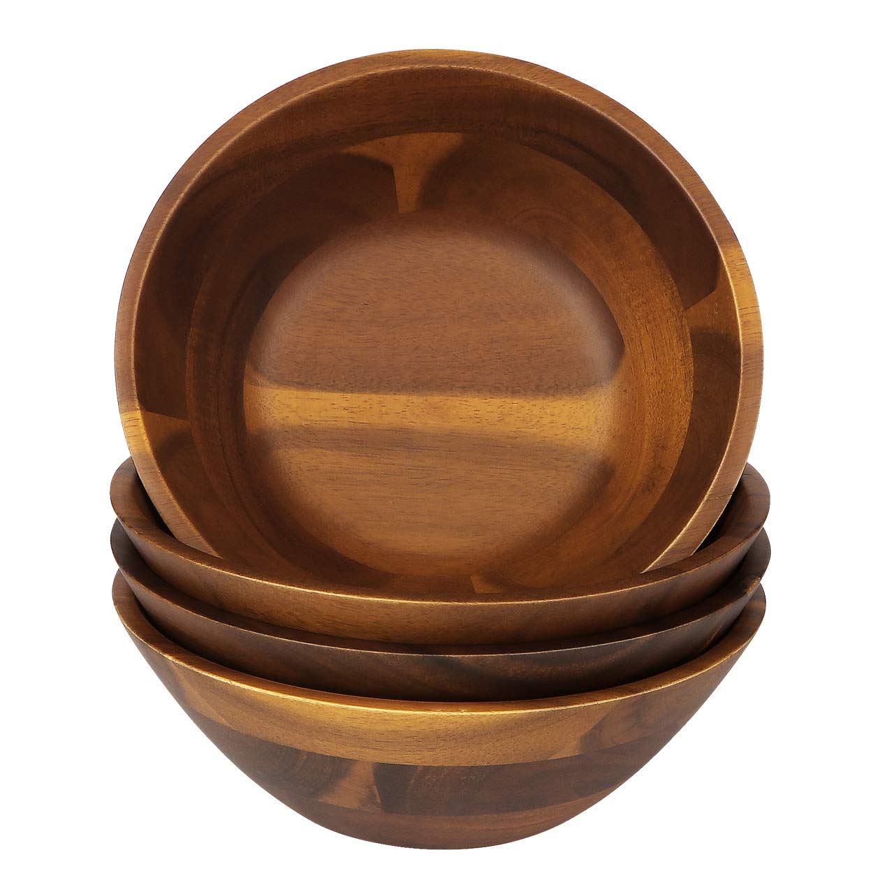 AIDEA 7" Acacia Wooden Serving Bowls Set of 4