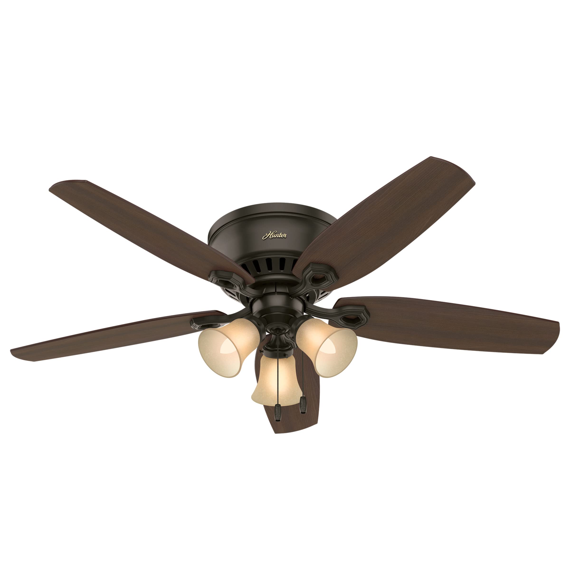 Hunter 52 inch Indoor Ceiling Fan with LED Lights - Builder 53327, New Bronze