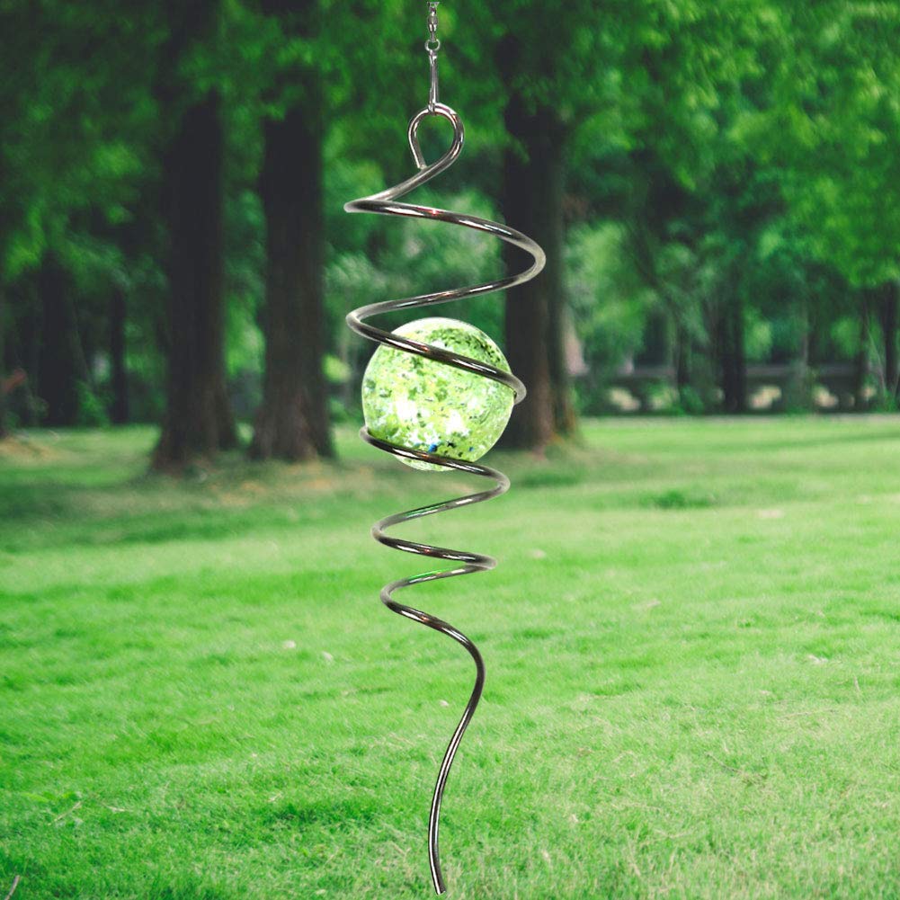 Gazing Ball Spiral Hanging Wind Spinner