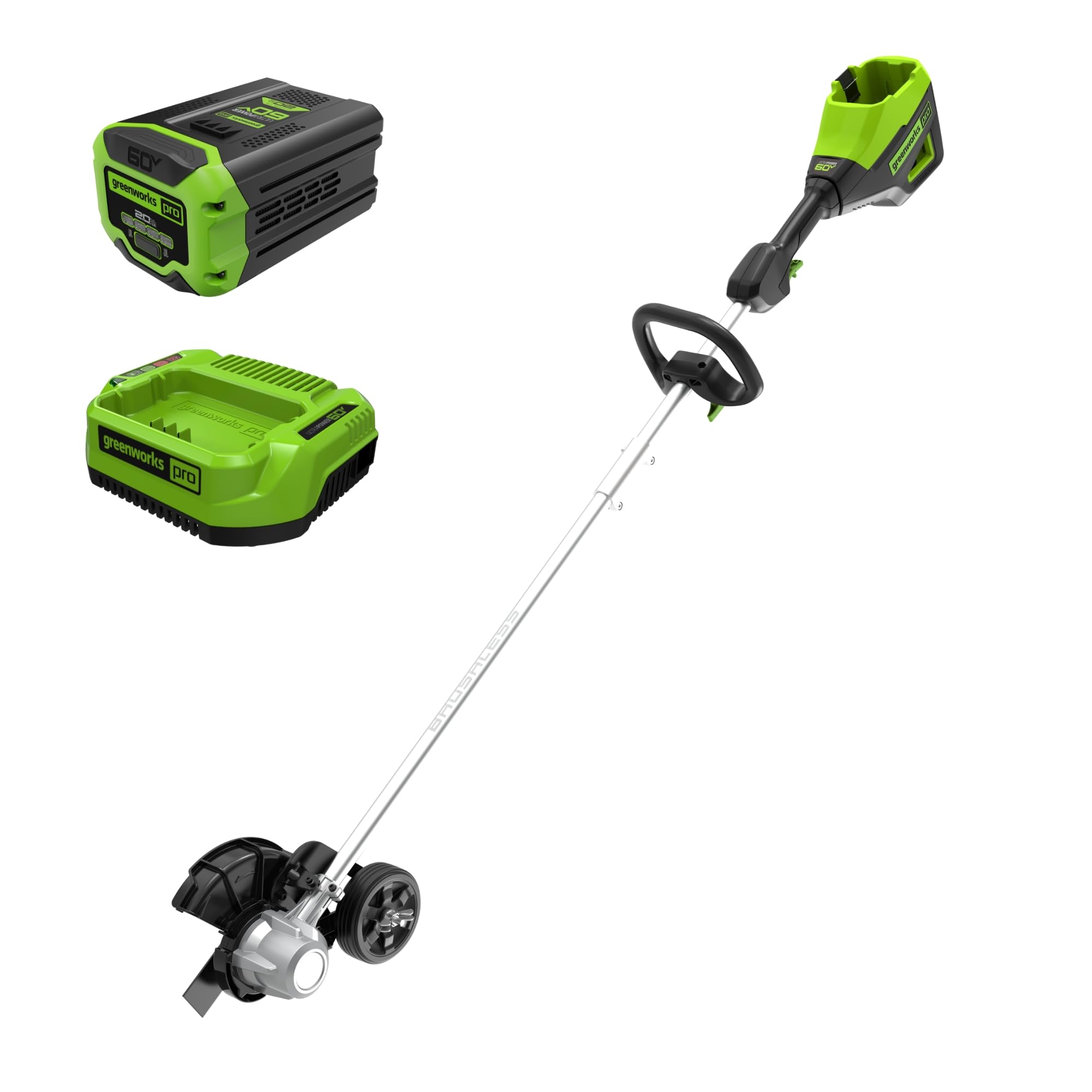 Greenworks 60V 8" Brushless Cordless Edger with 2.0Ah Battery & Charger