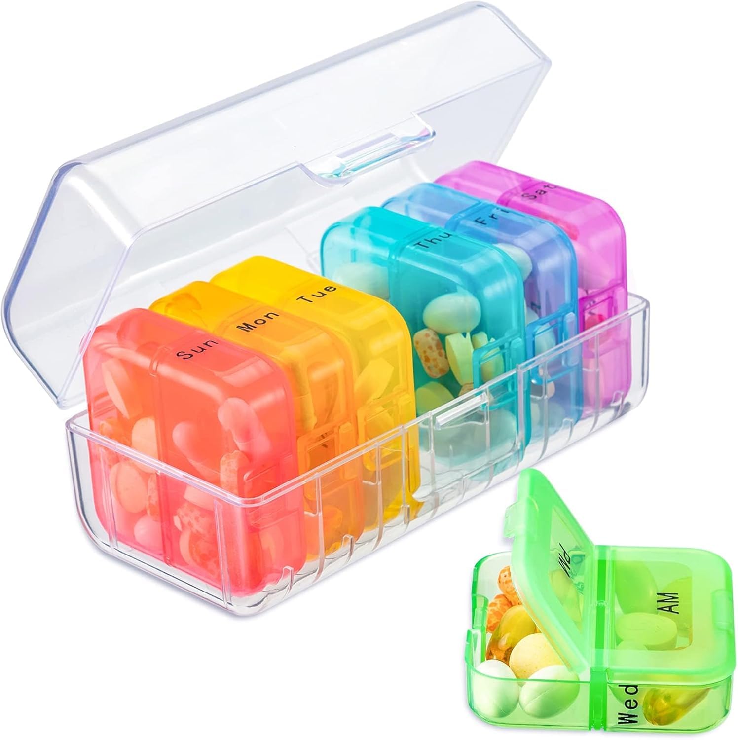 Zoksi AM/PM Weekly Pill Organizer (Clear)