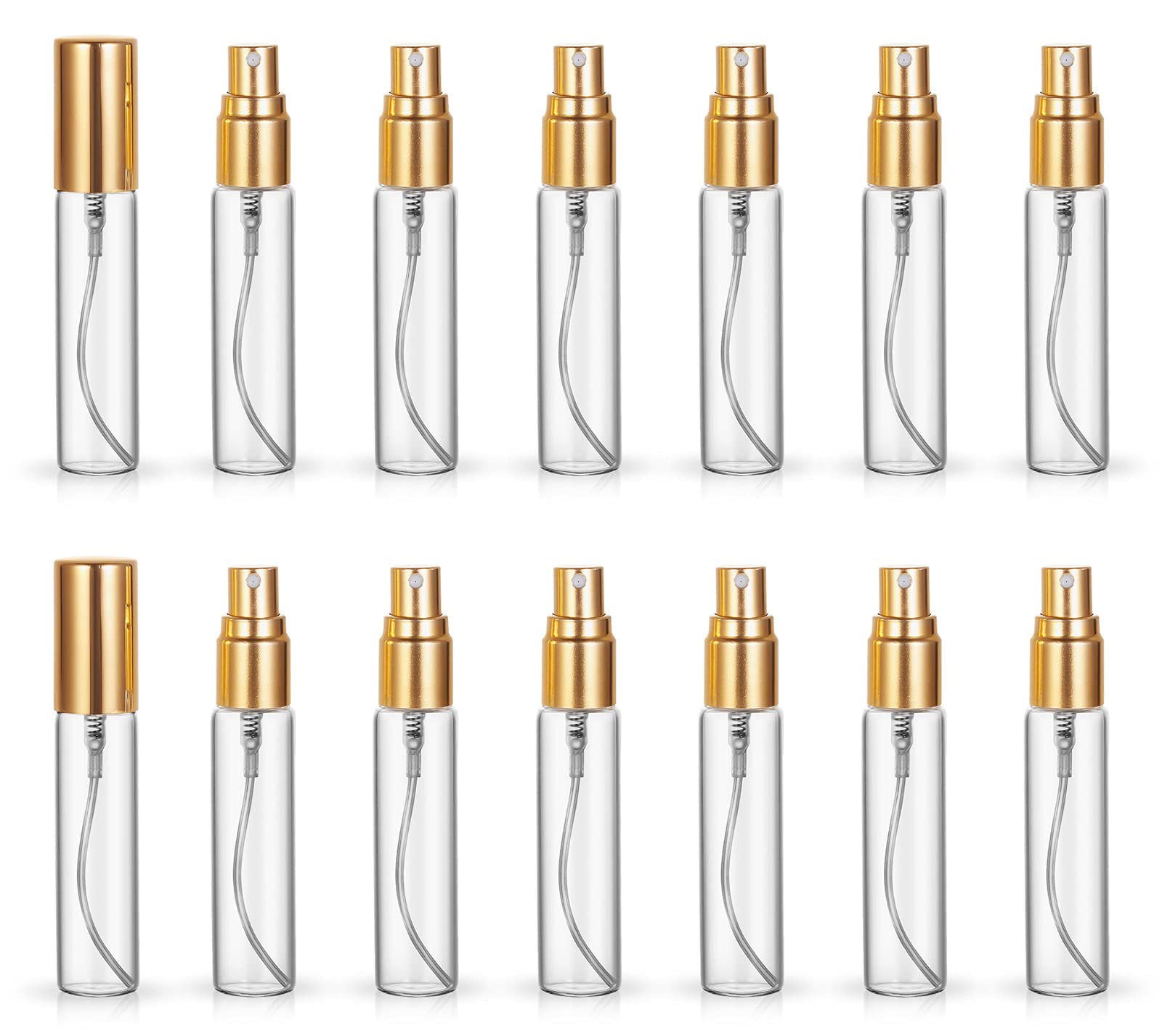 10ml Glass Atomizers with Gold Caps (20-Pack)
