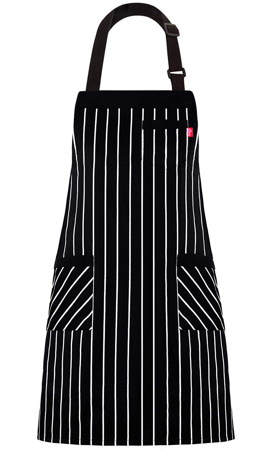 Black & White Pinstripe Bib Apron