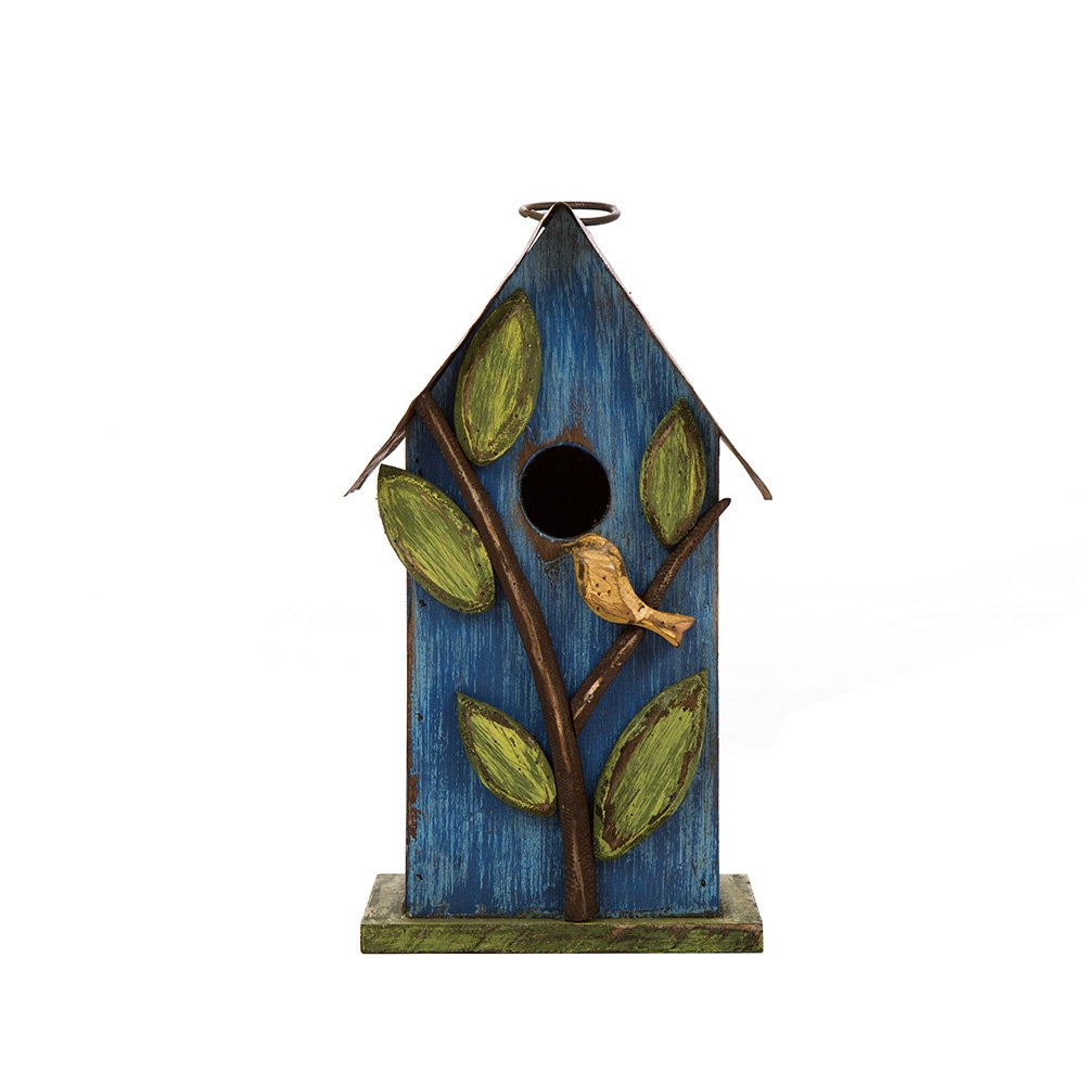Glitzhome Distressed Wooden Hanging Birdhouse