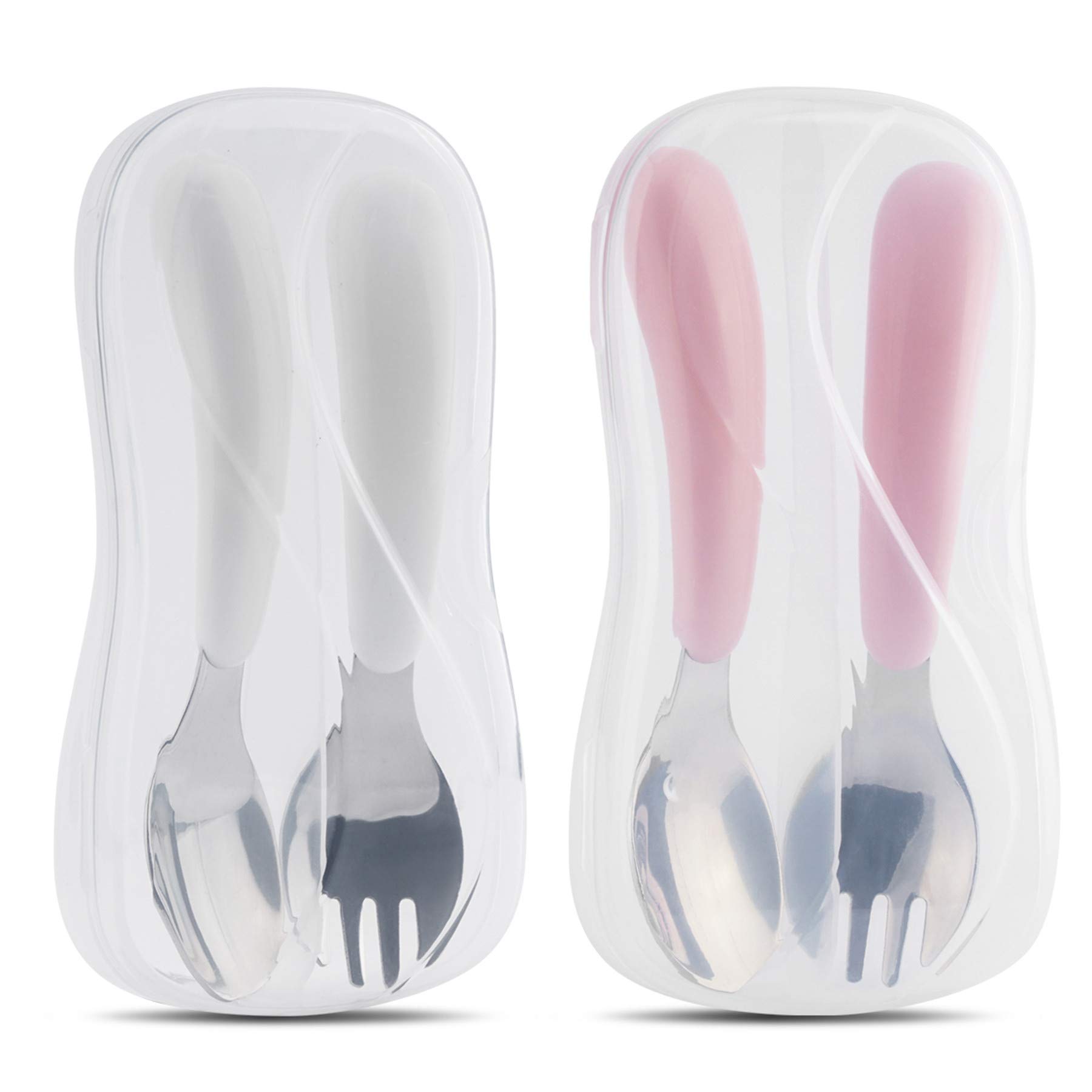 Kirecoo Toddler Utensils with Travel Case (2-Pack)