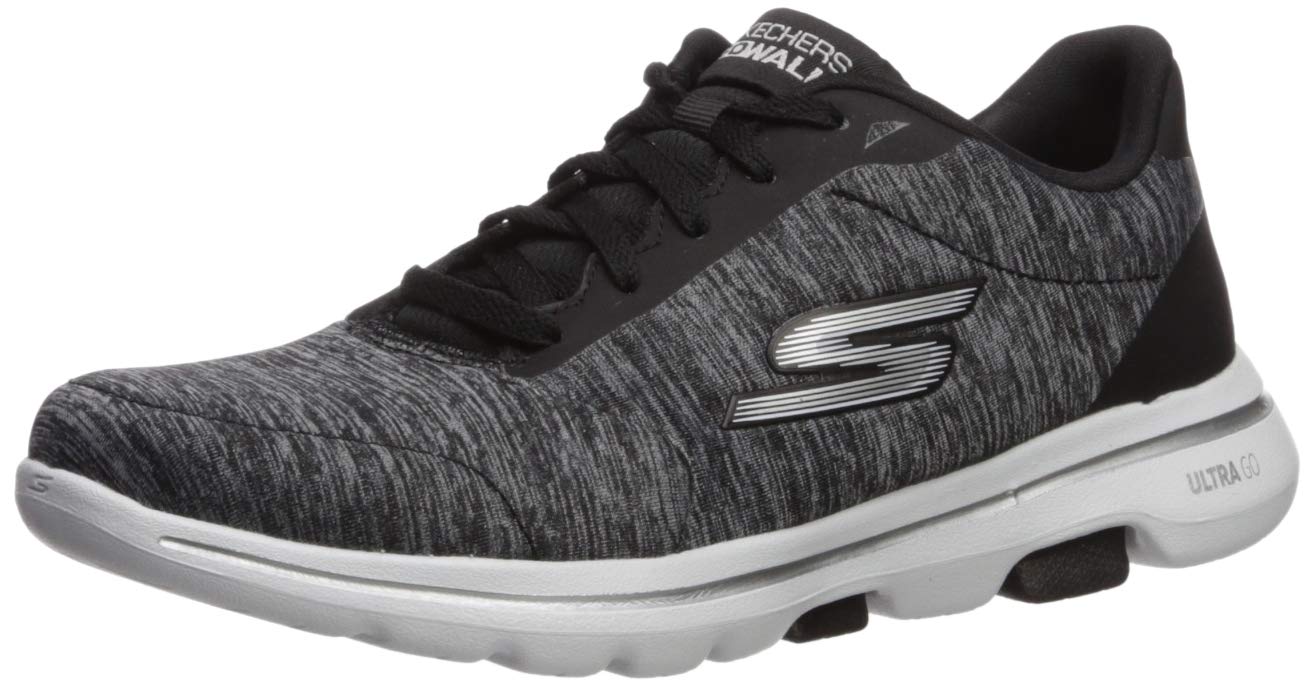 Skechers Womens Go Walk 5-True 7 Black/White