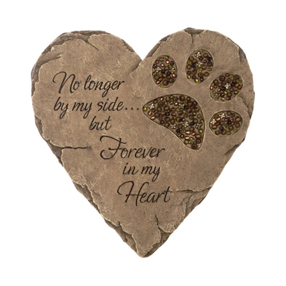 Carson Beadwork Pet Paw Heart Stepping Stone