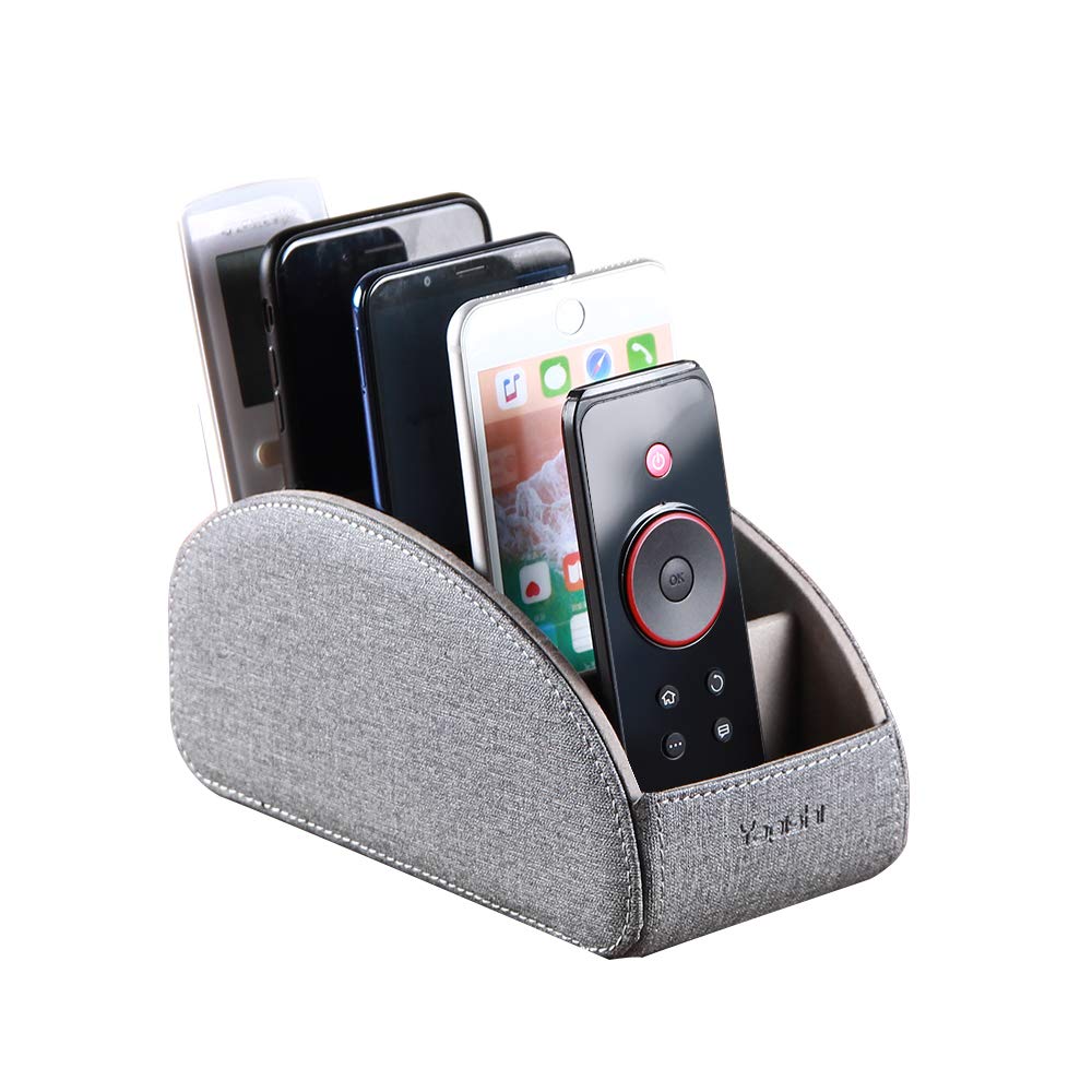 PU Leather 5-Compartment Remote Caddy