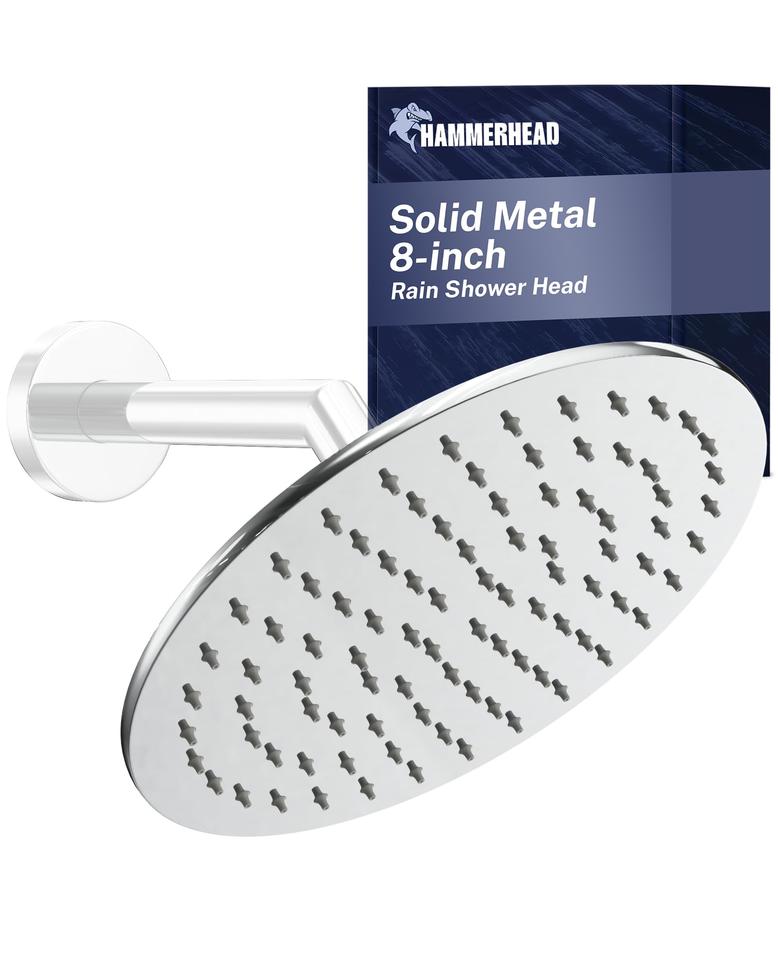 HammerHead Solid Metal 8-Inch Rainfall Shower Head