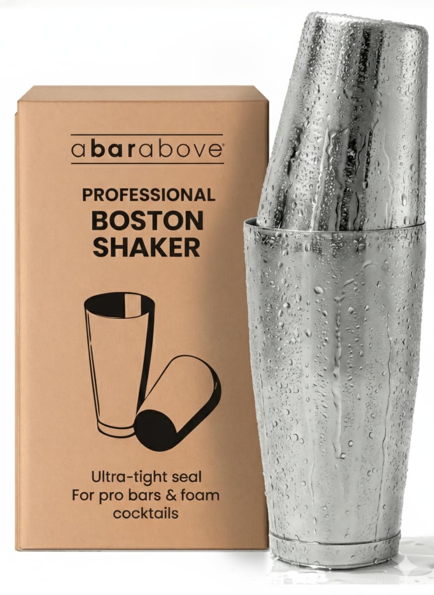 A Bar Above Professional Boston Shakers Set — Weighted and Unweighted 18 oz Stainless