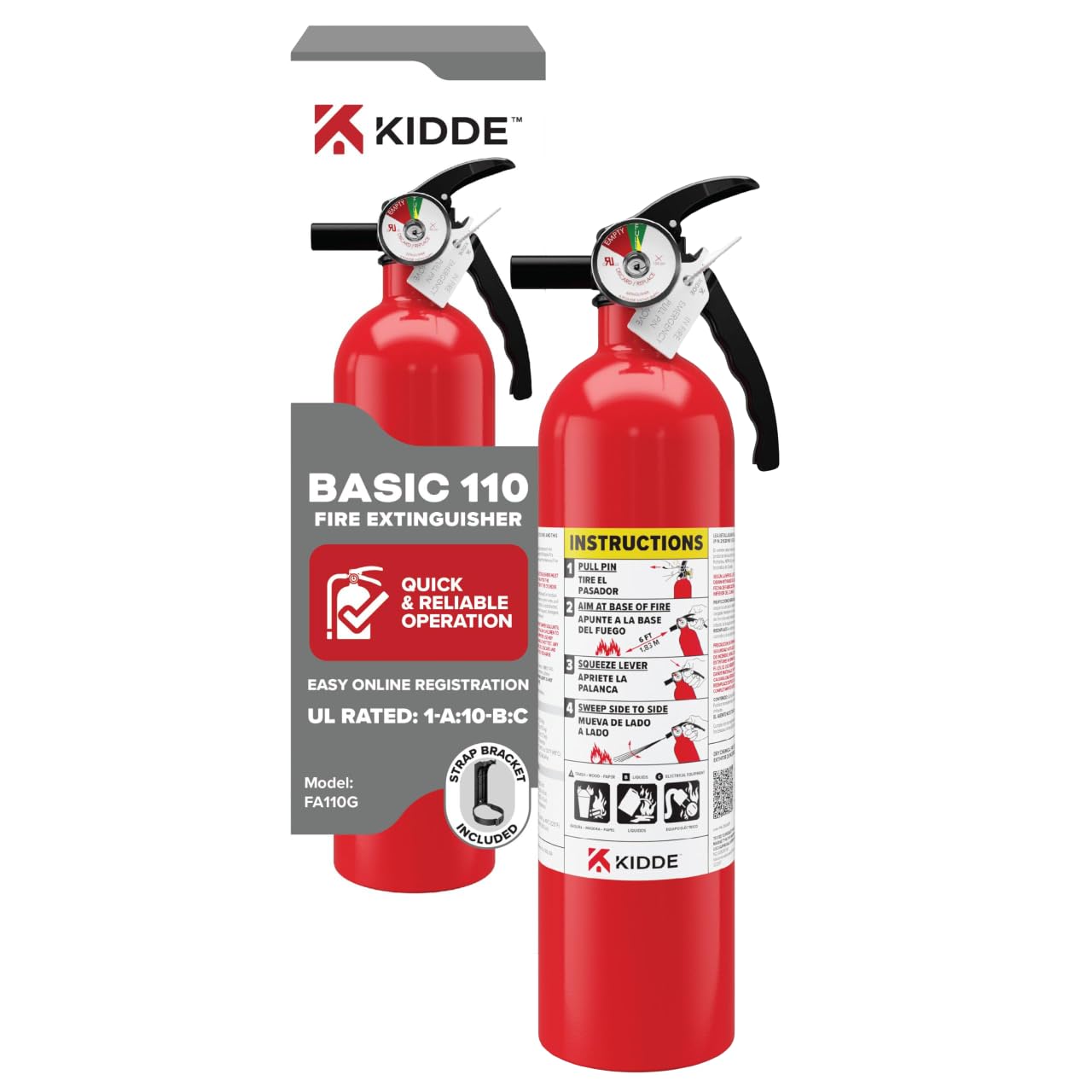 Kidde FA110G Multi-Purpose Fire Extinguisher (1-A:10-B:C)
