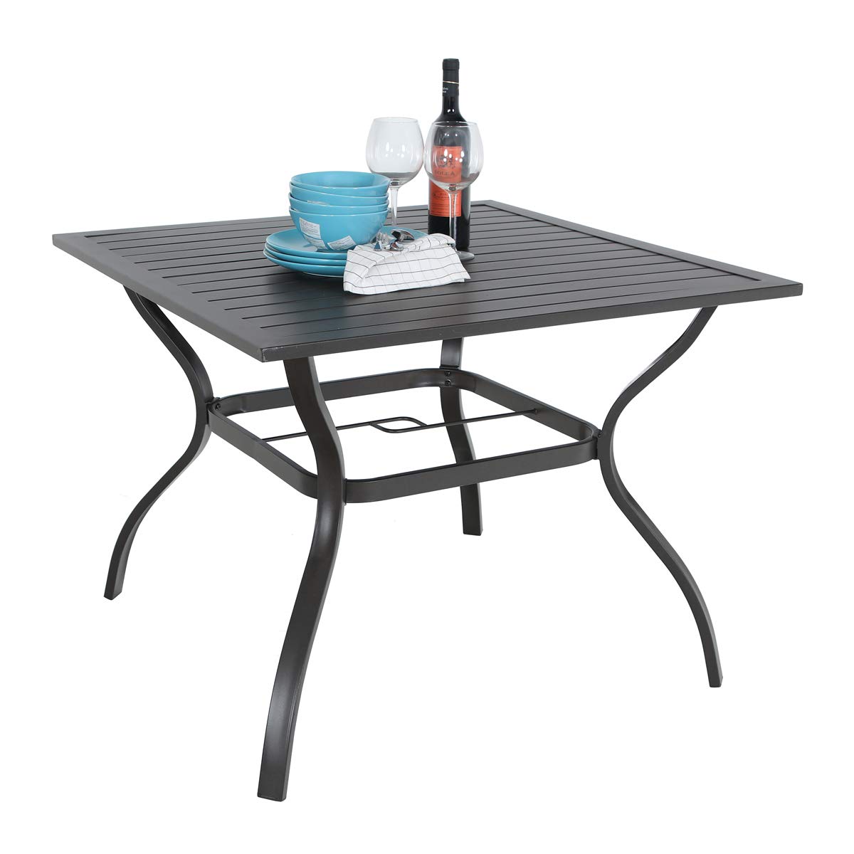 PHI VILLA 37 Inch Square Steel Patio Table