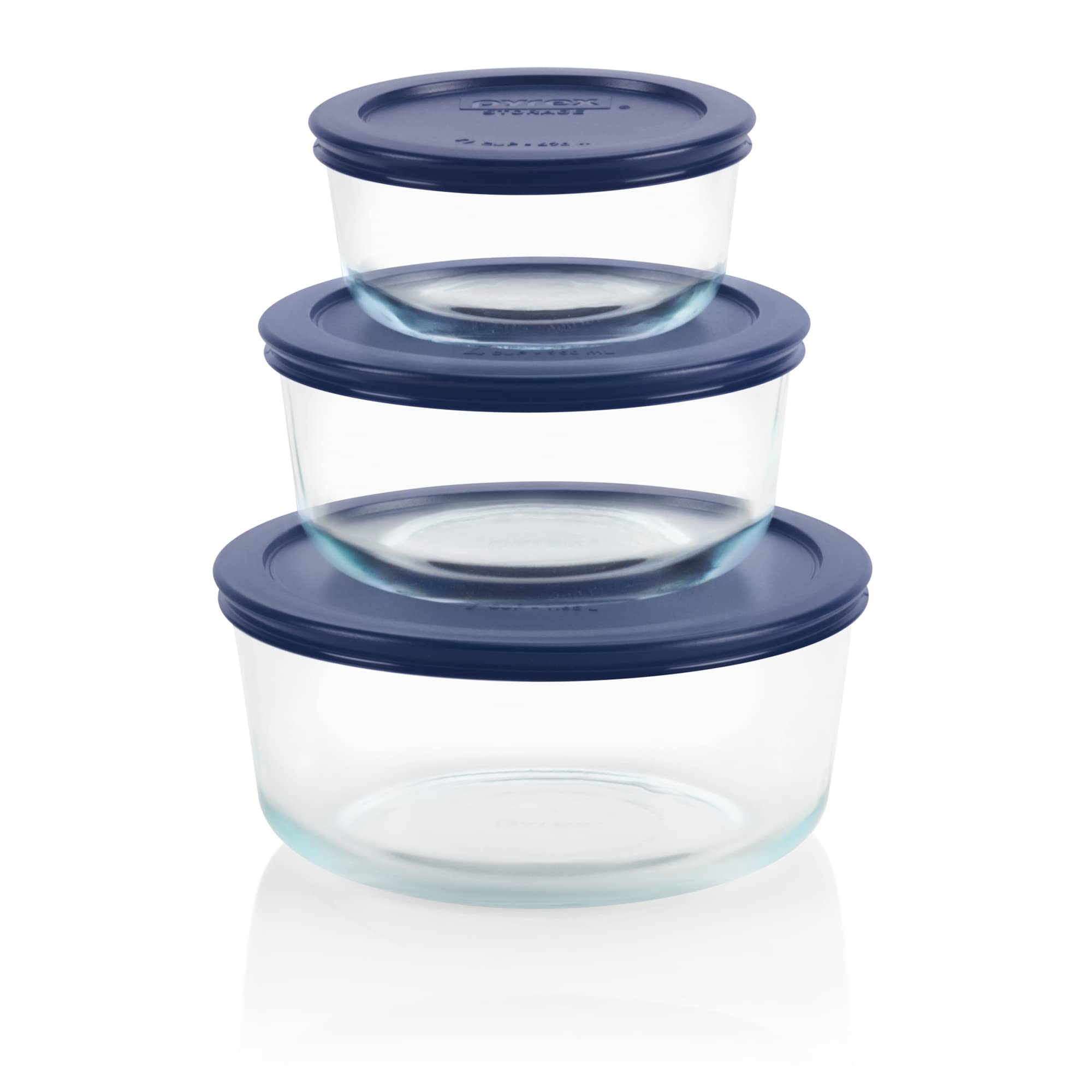 Pyrex Simply Store (3-Pack) Glass Food Storage Containers Set (2, 4 & 7 Cup)