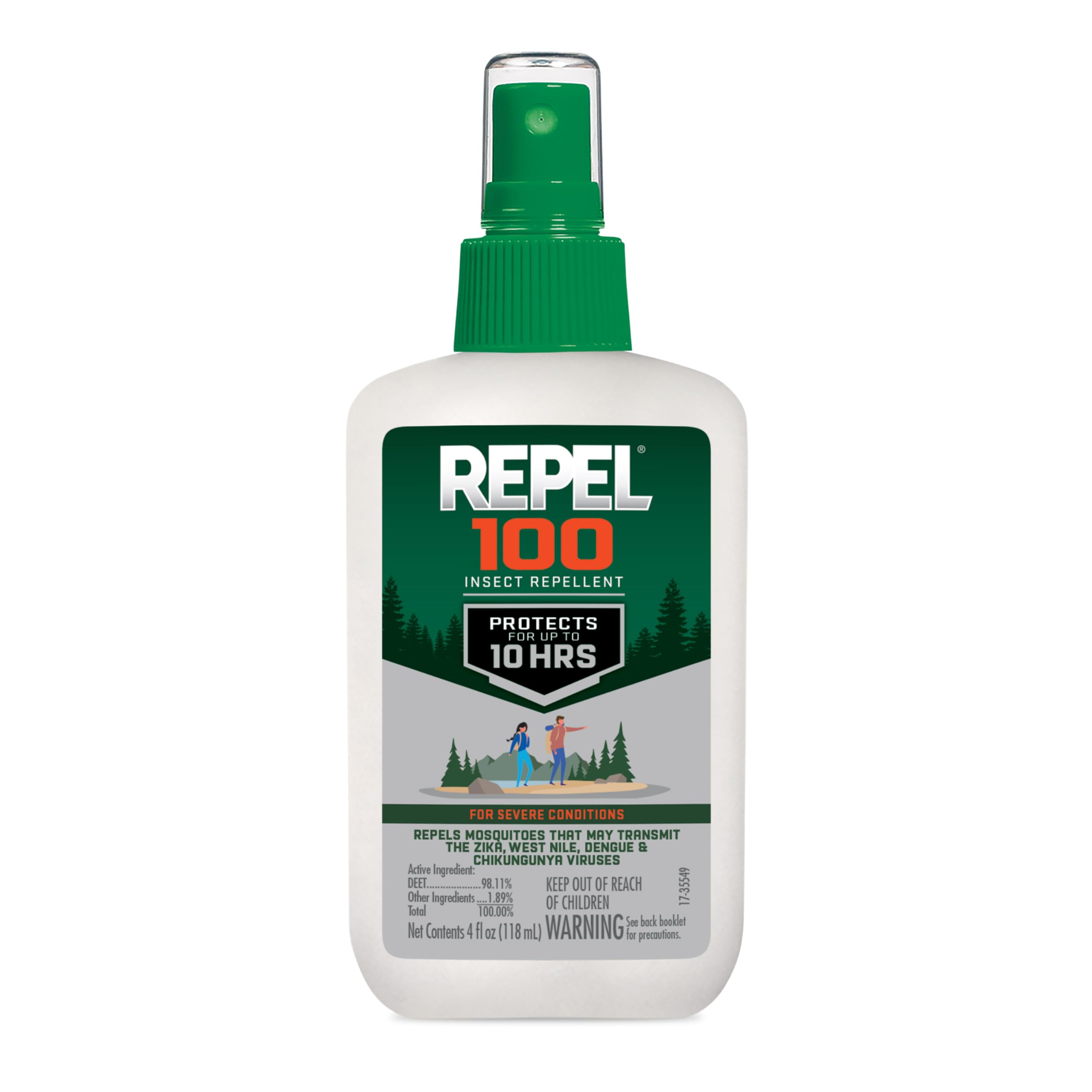 Repel 100 Insect Repellent, 98.11% DEET, 10-Hour Protection (Pump Spray)