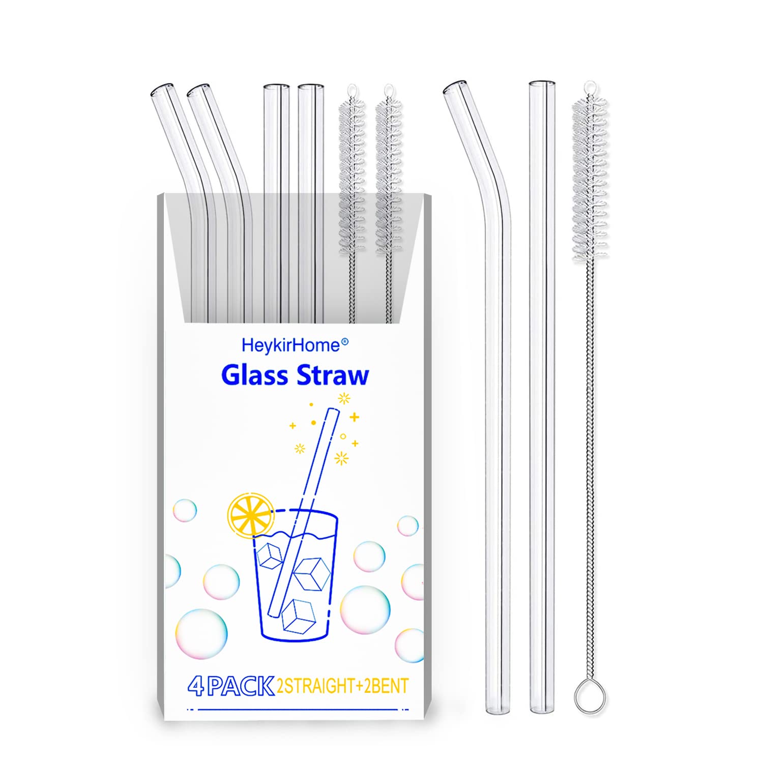 HeykirHome Glass Straws