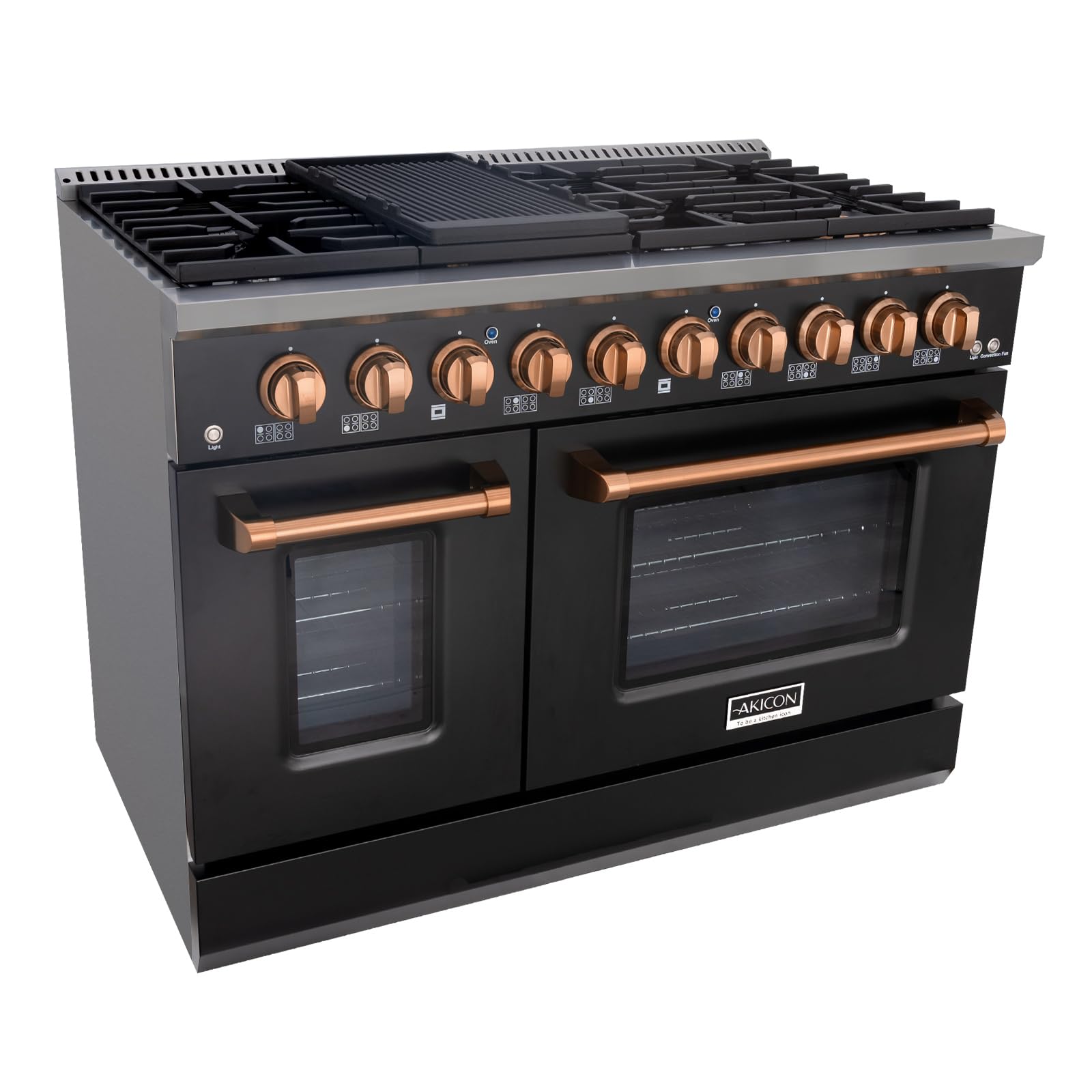 Akicon 48-inch 8-Burner Double Oven Gas Range