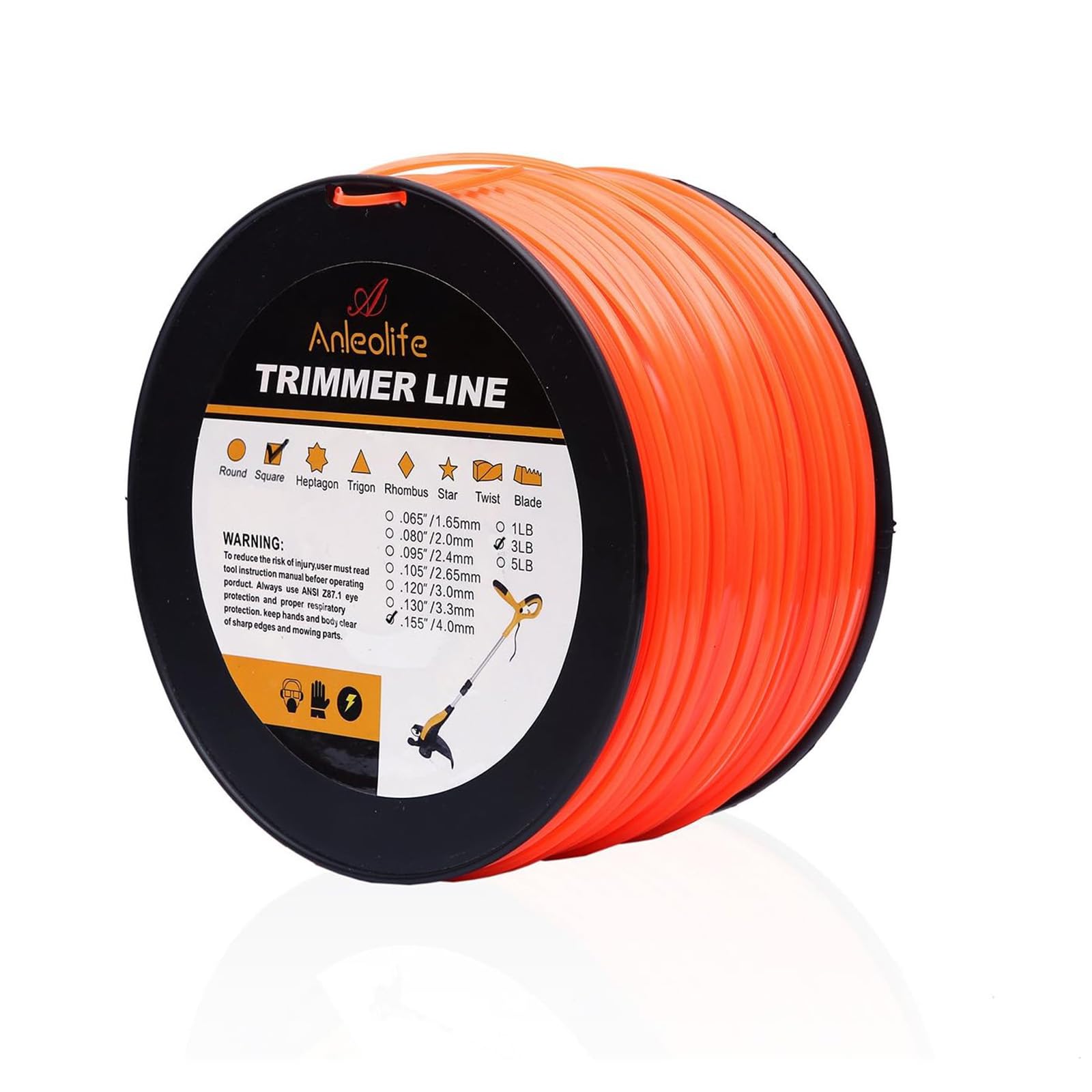 ANLEOLIFE .155 Commercial Square Trimmer Line (3 lb)