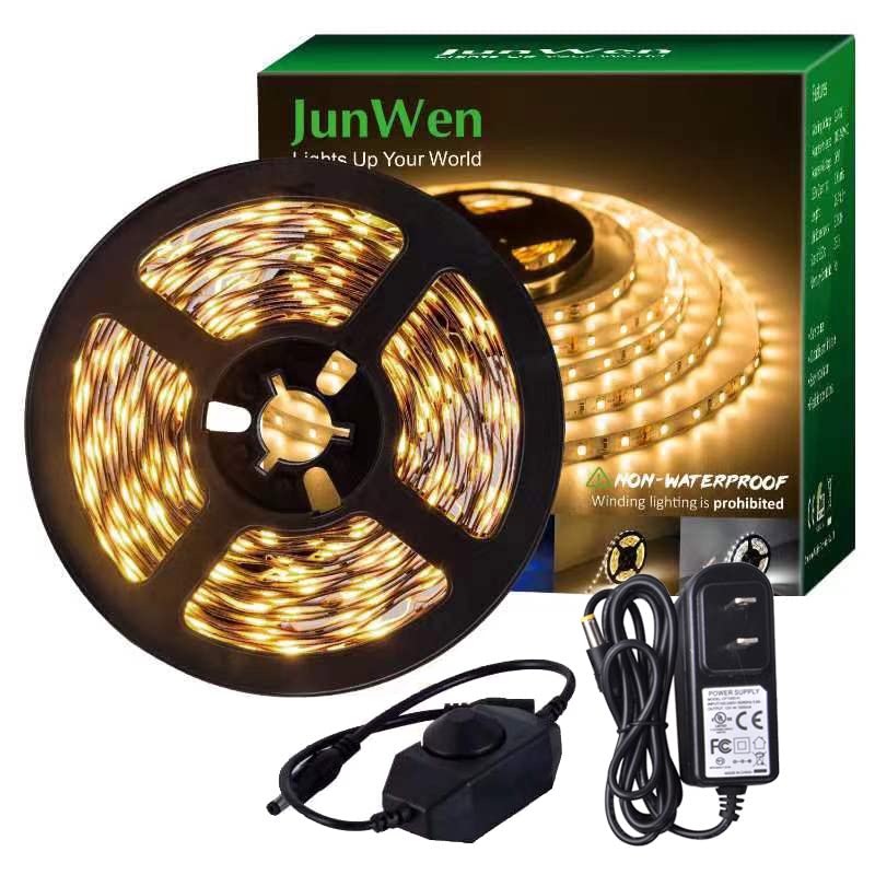 20ft Warm White LED Strip with Knob Dimmer