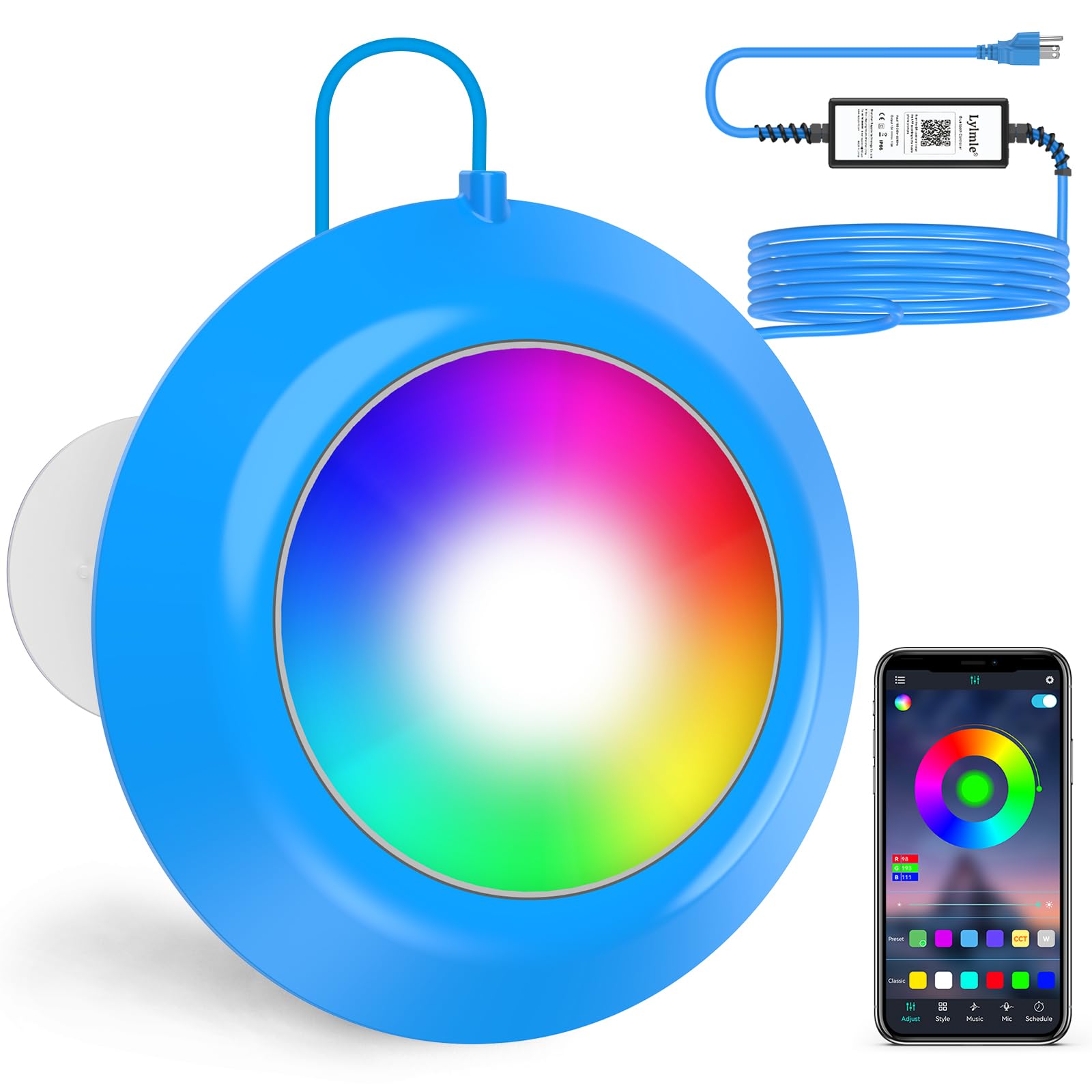 LyLmLe 20W Smart RGB Nicheless Pool Light