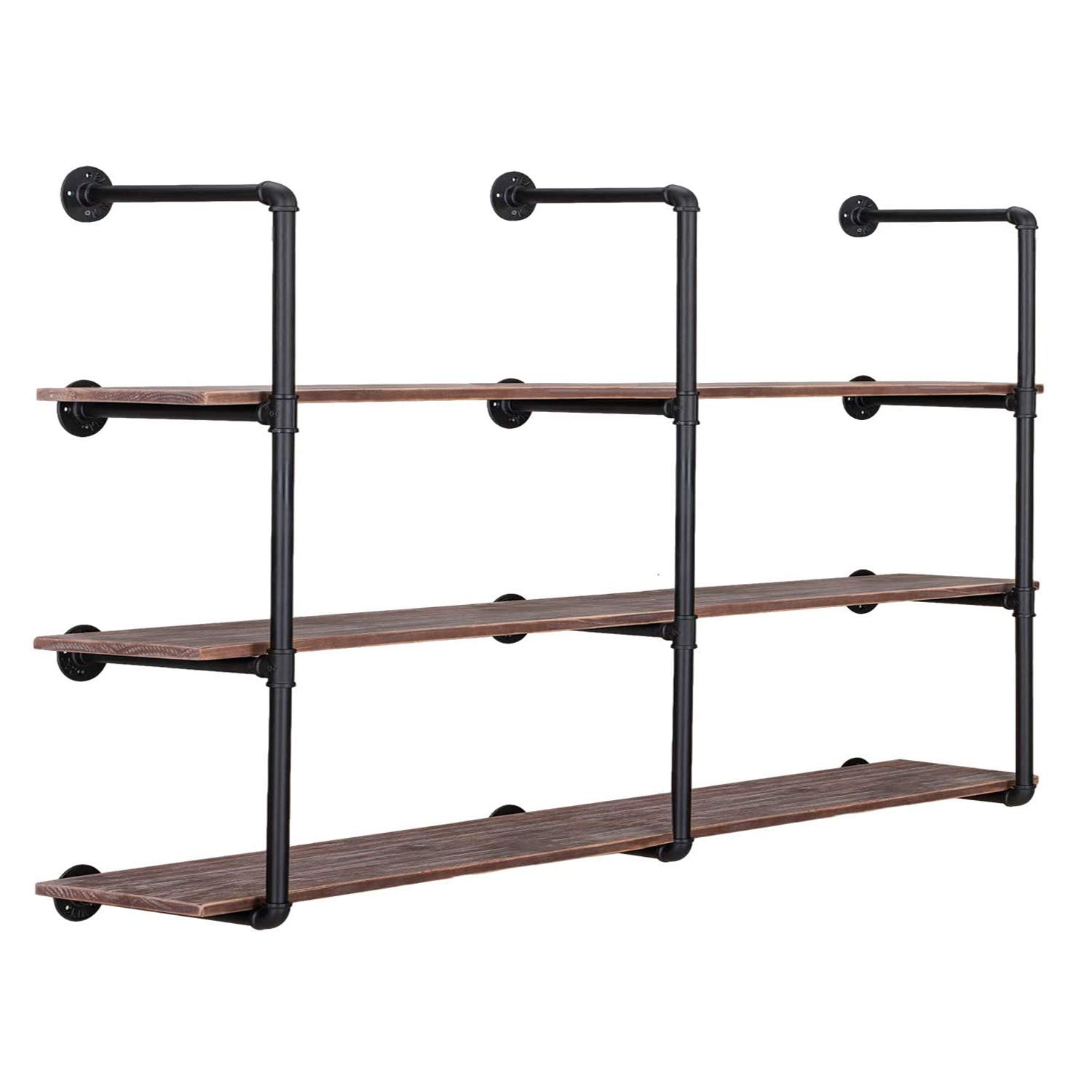 Pynsseu Industrial Pipe Shelving Brackets (4-Tier)