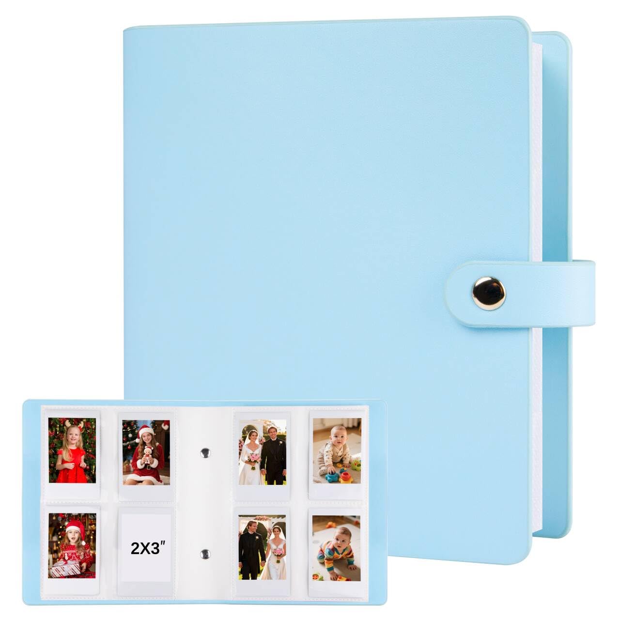 Veicevol 320 Pockets Beautiful Photo Album for 2x3 in Polaroid Photos, Photo Album Holds 320 Photos for Fujifilm Instax Mini 12 11 9 90 8 Evo LiPlay Instant Pictures, Safely Store Your Unique Memories Blue