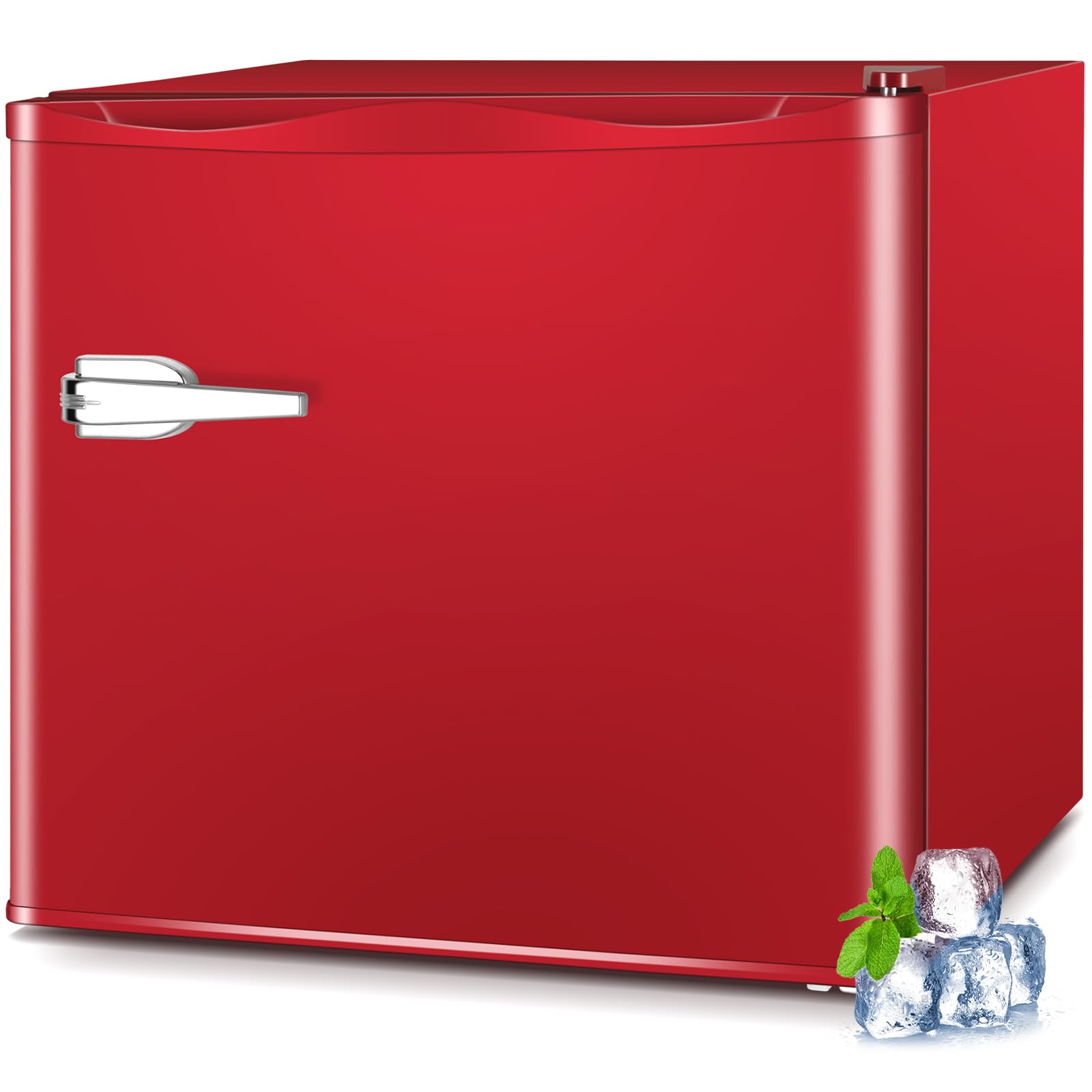Mini Freezer 1.2 Cu Ft — Small Upright Freezer (Red)