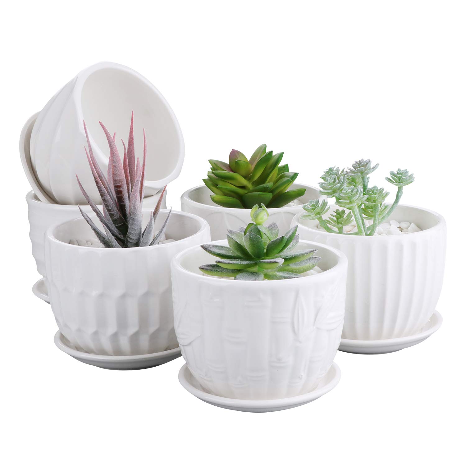 Brajttt Cylinder Ceramic Planters (6-Pack)