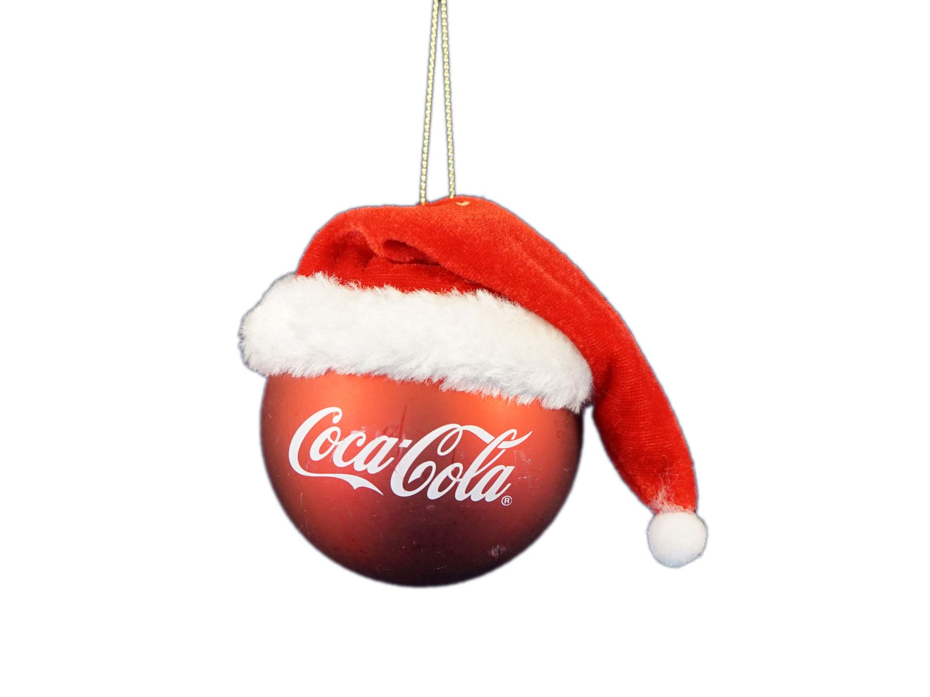 Kurt Adler Coca‑Cola Red Ball Ornament with Santa Hat