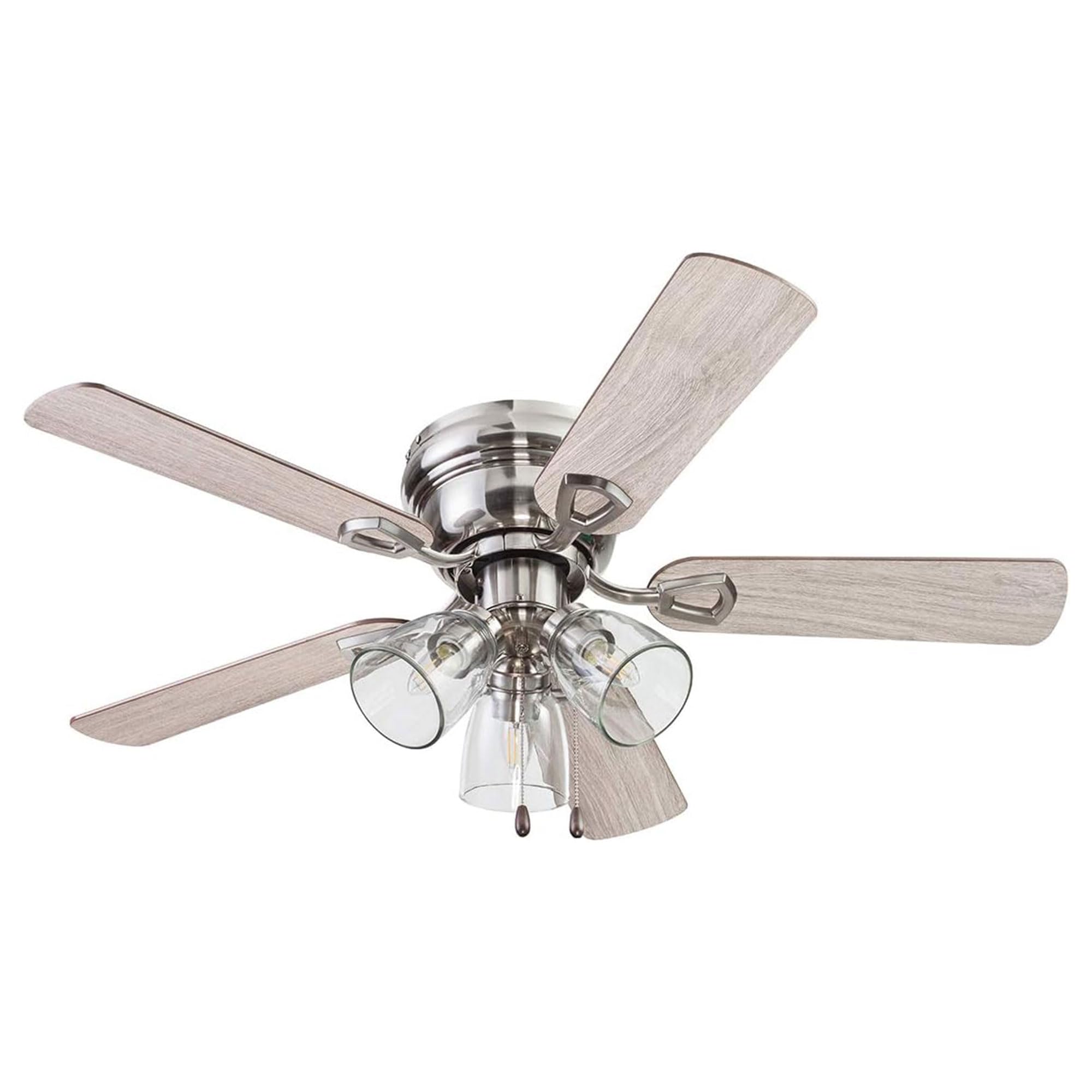 Portage Bay Renton 42" Brushed Nickel Indoor Fan with Clear 3 Light LED Multi Arm; 51437