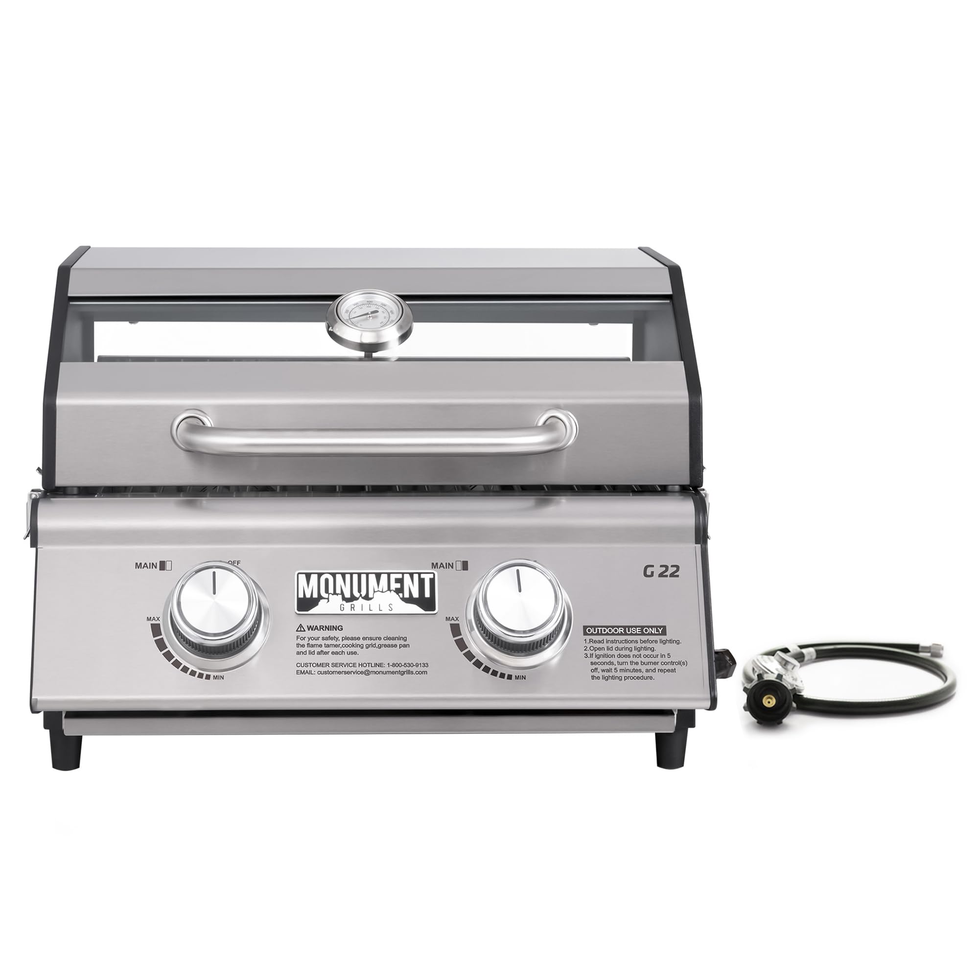 Monument 2-Burner Tabletop Clearview Grill