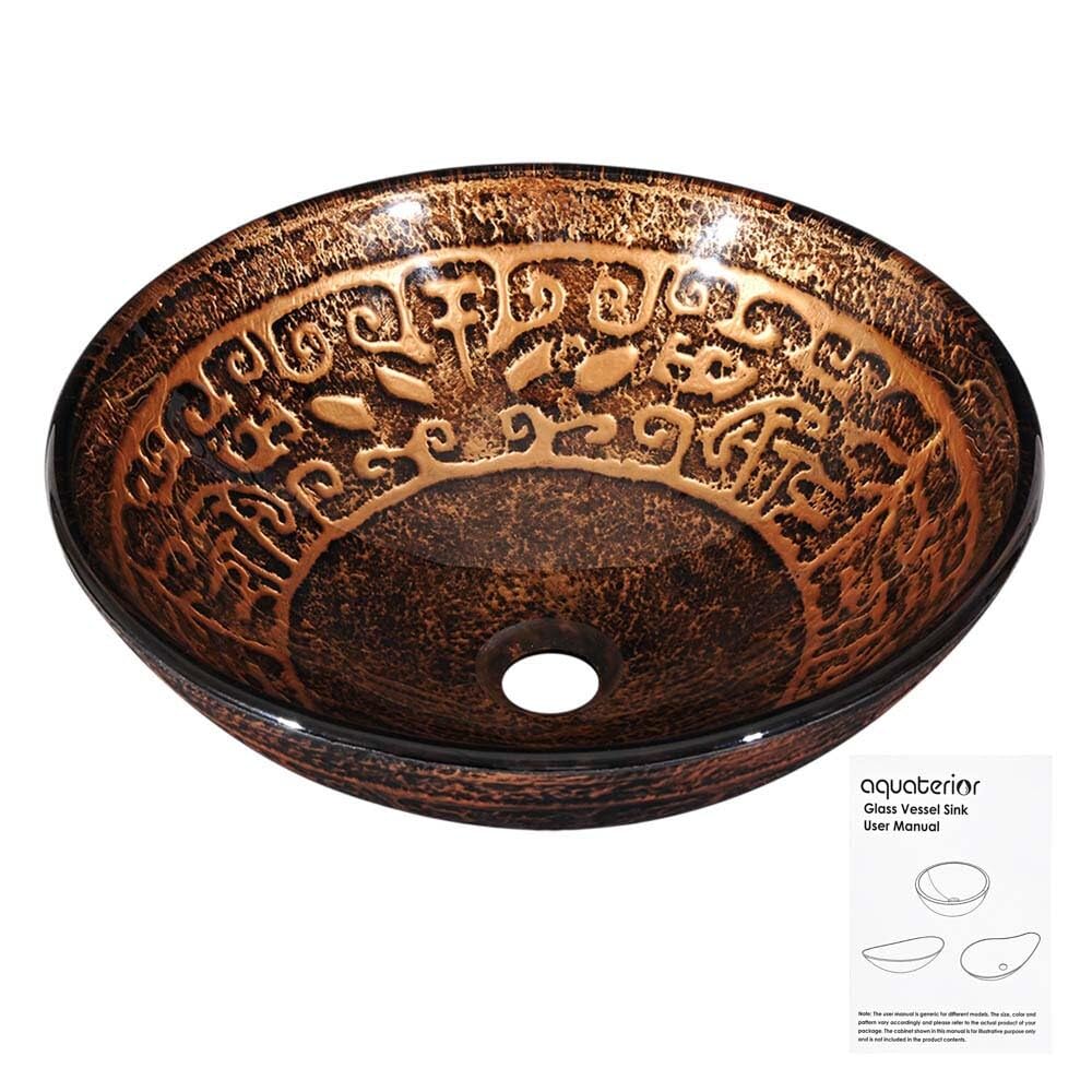 Aquaterior Tempered Glass Vessel Sink