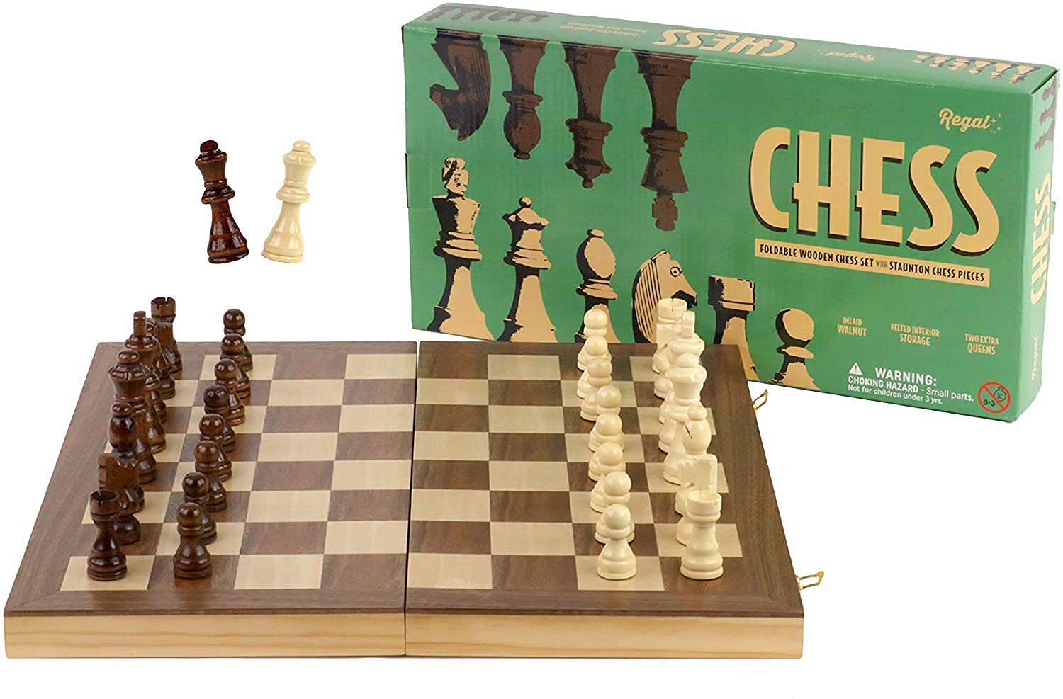 Regal Games Folding Wooden Chess Set