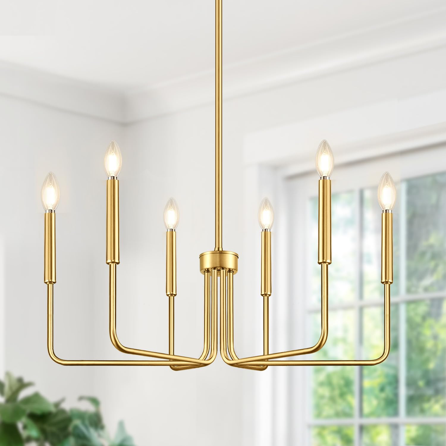 Brass Gold 6-Light Chandelier